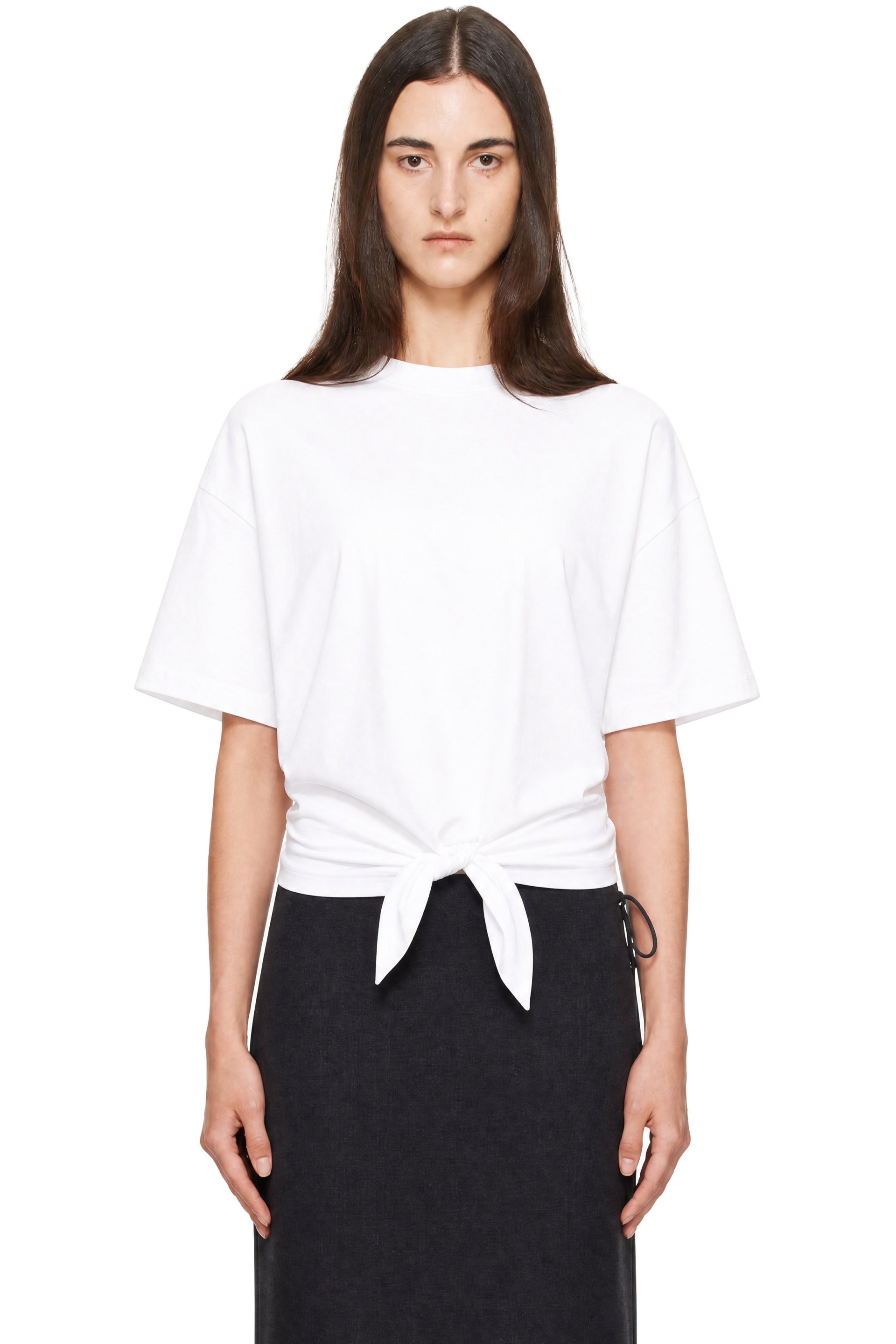 St. Agni - White Cotton Jersey Split Back Top