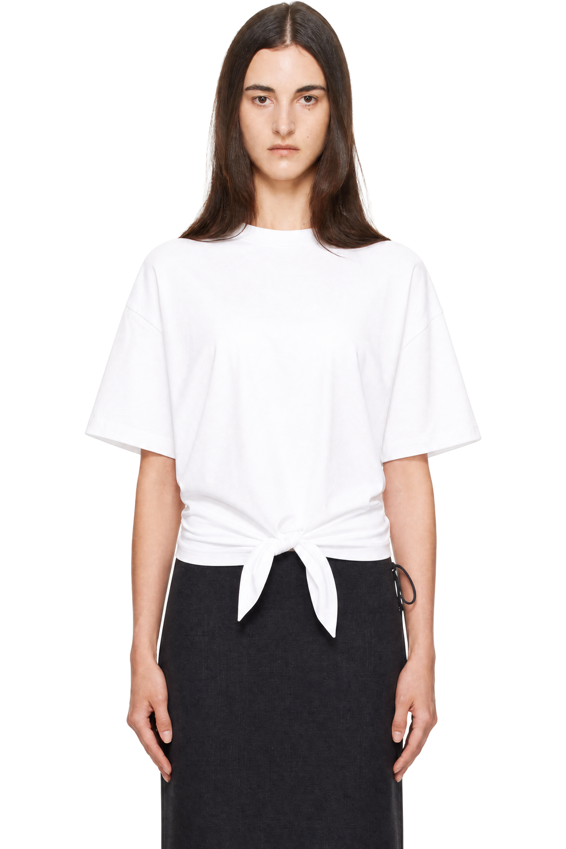 St. Agni - White Cotton Jersey Split Back Top