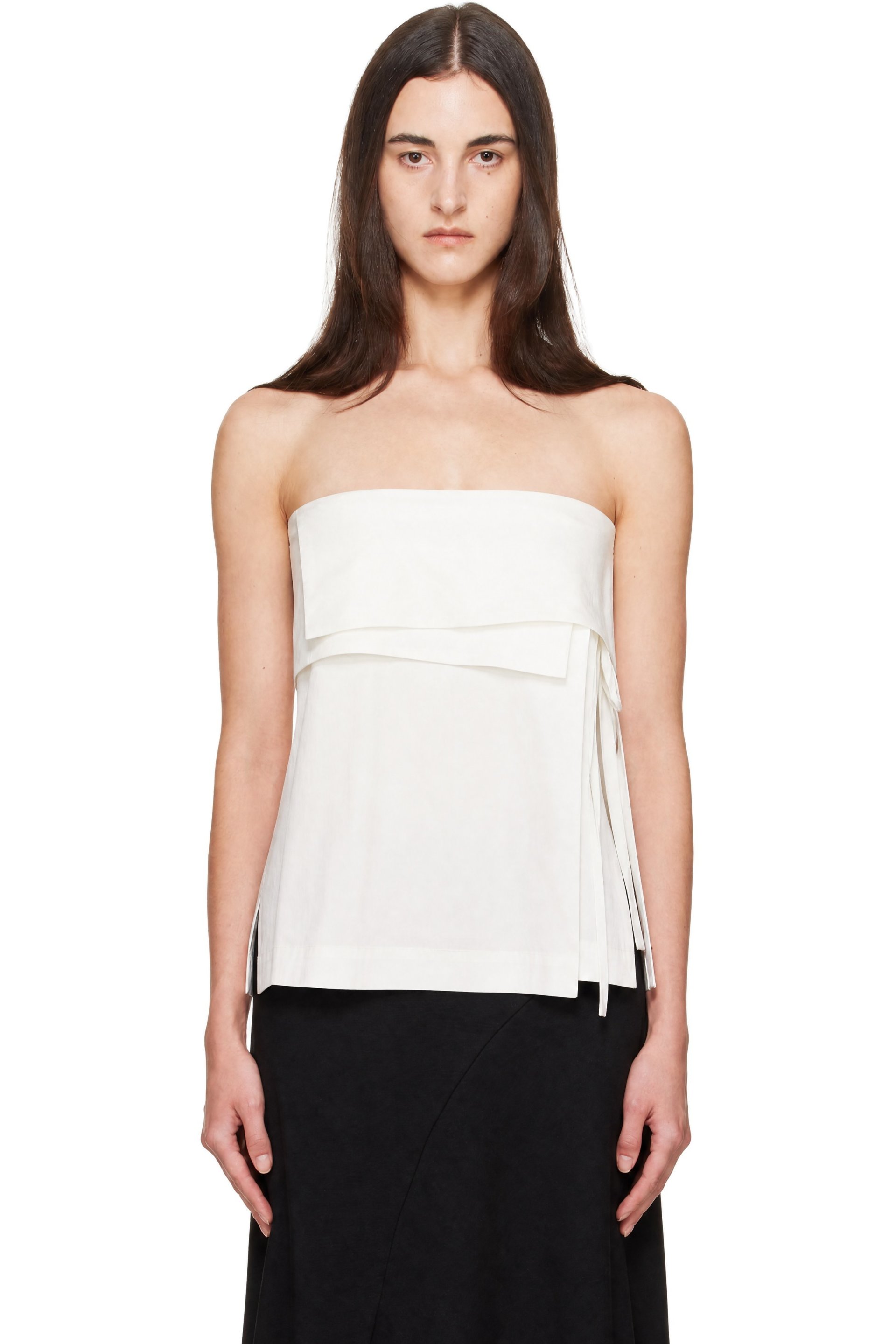 St. Agni - White Strapless Wrap Top