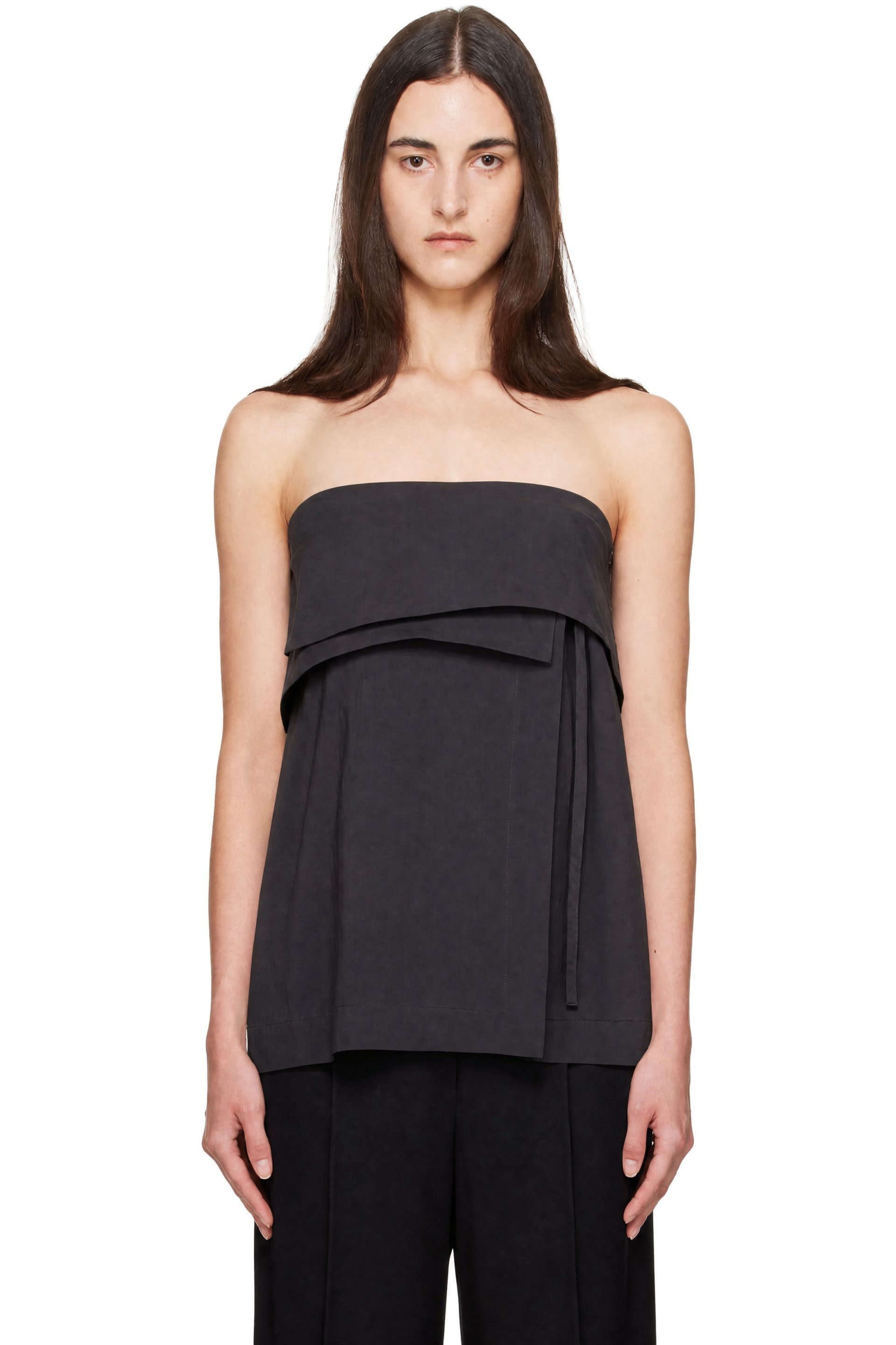 St. Agni - Gray Strapless Wrap Top