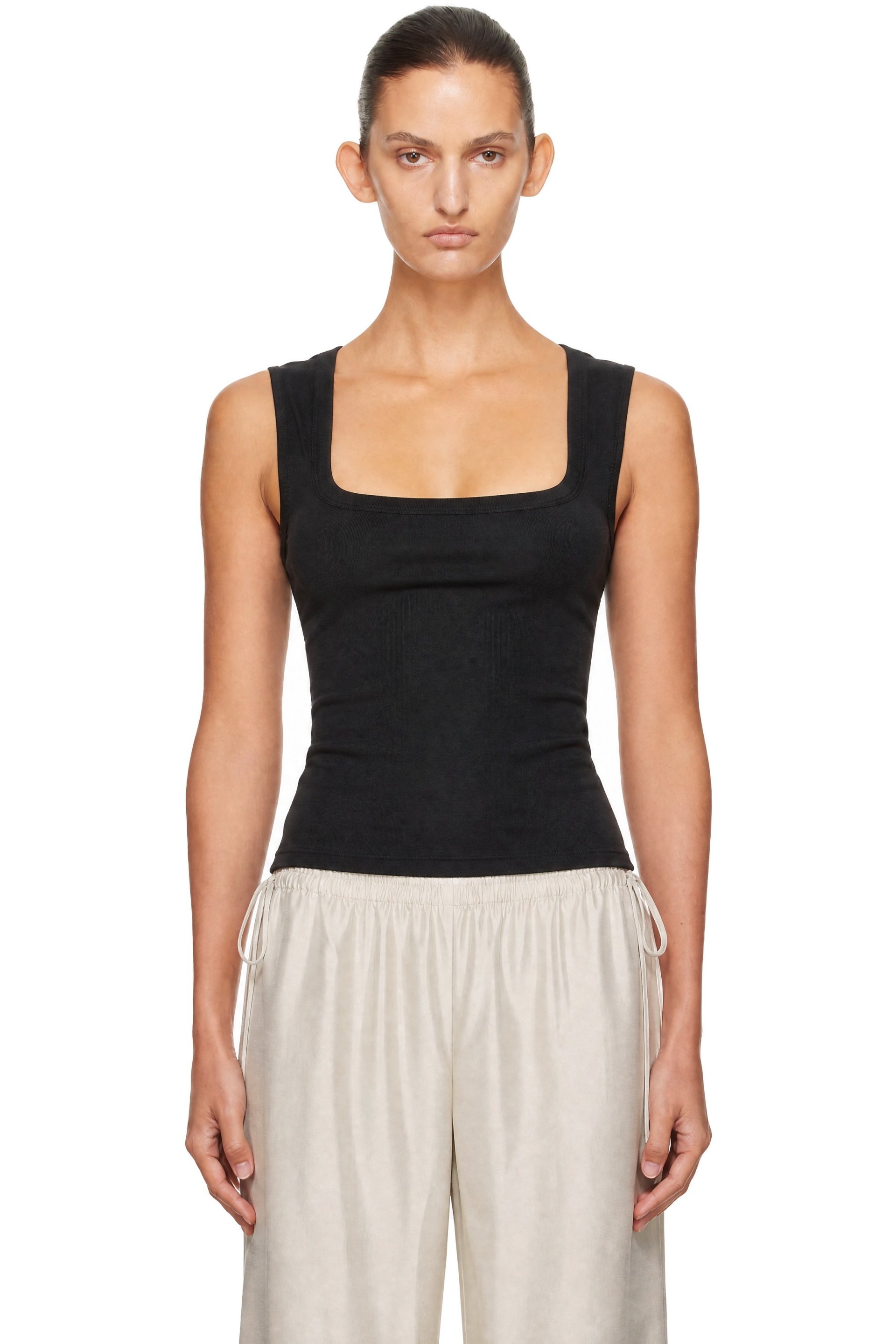 St. Agni - Black Organic Cotton Ballerina Top