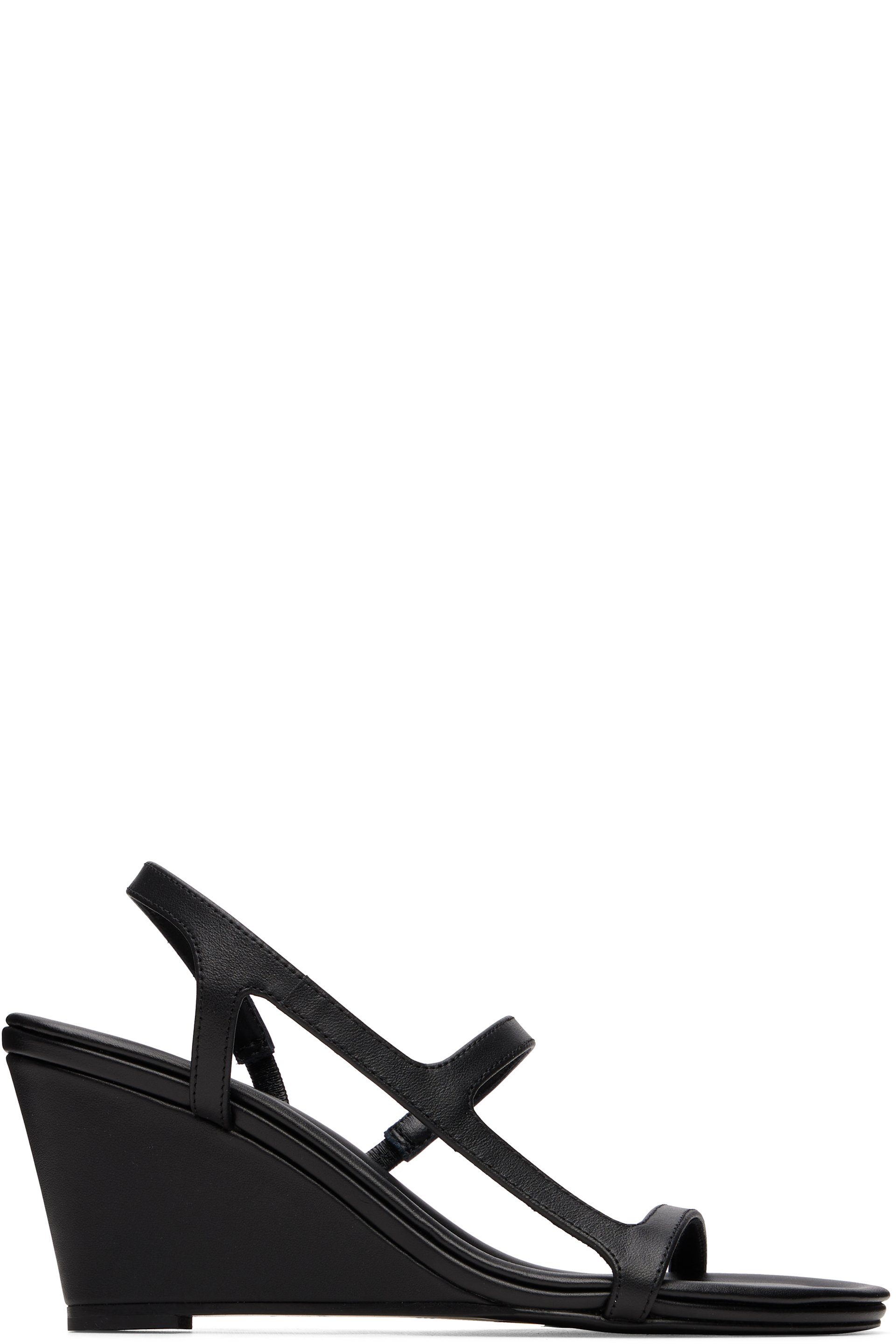 St. Agni - Black High Wedge Heeled Sandals
