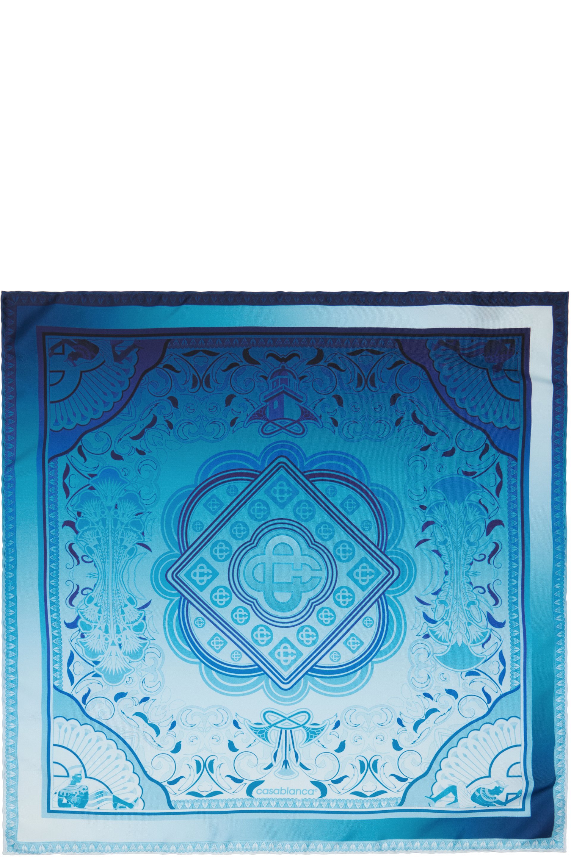 Casablanca - Blue Gradient Rug Medium Silk Scarf