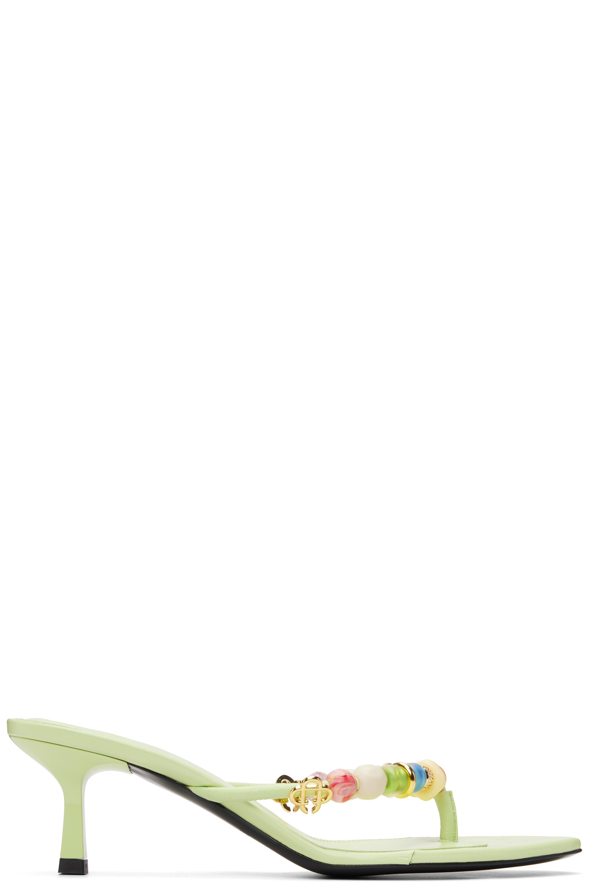 Casablanca - Green Beaded Heeled Sandals