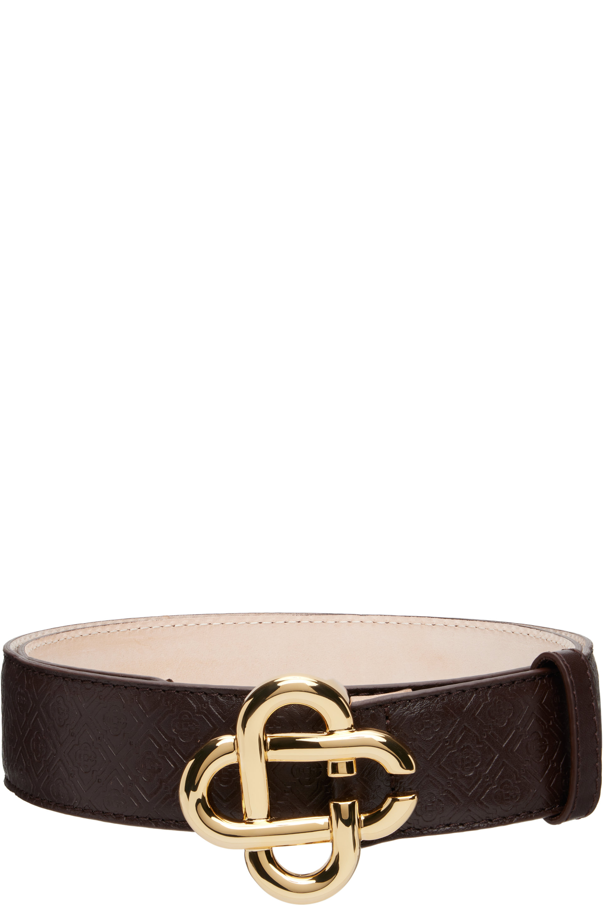 Casablanca - Brown Leather Monogram CC Belt