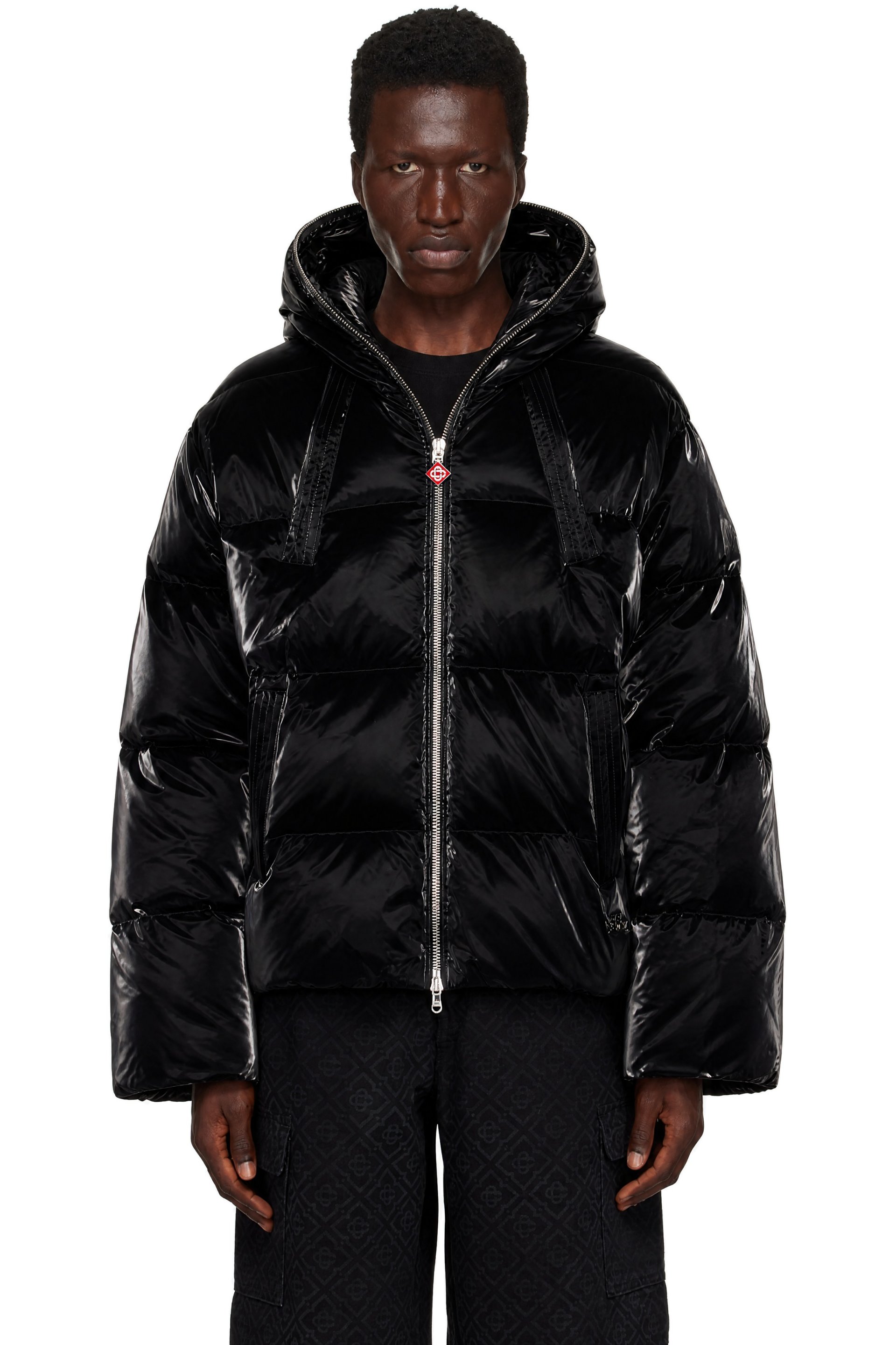Casablanca - Black Lacquered Nylon Puffer Down Jacket