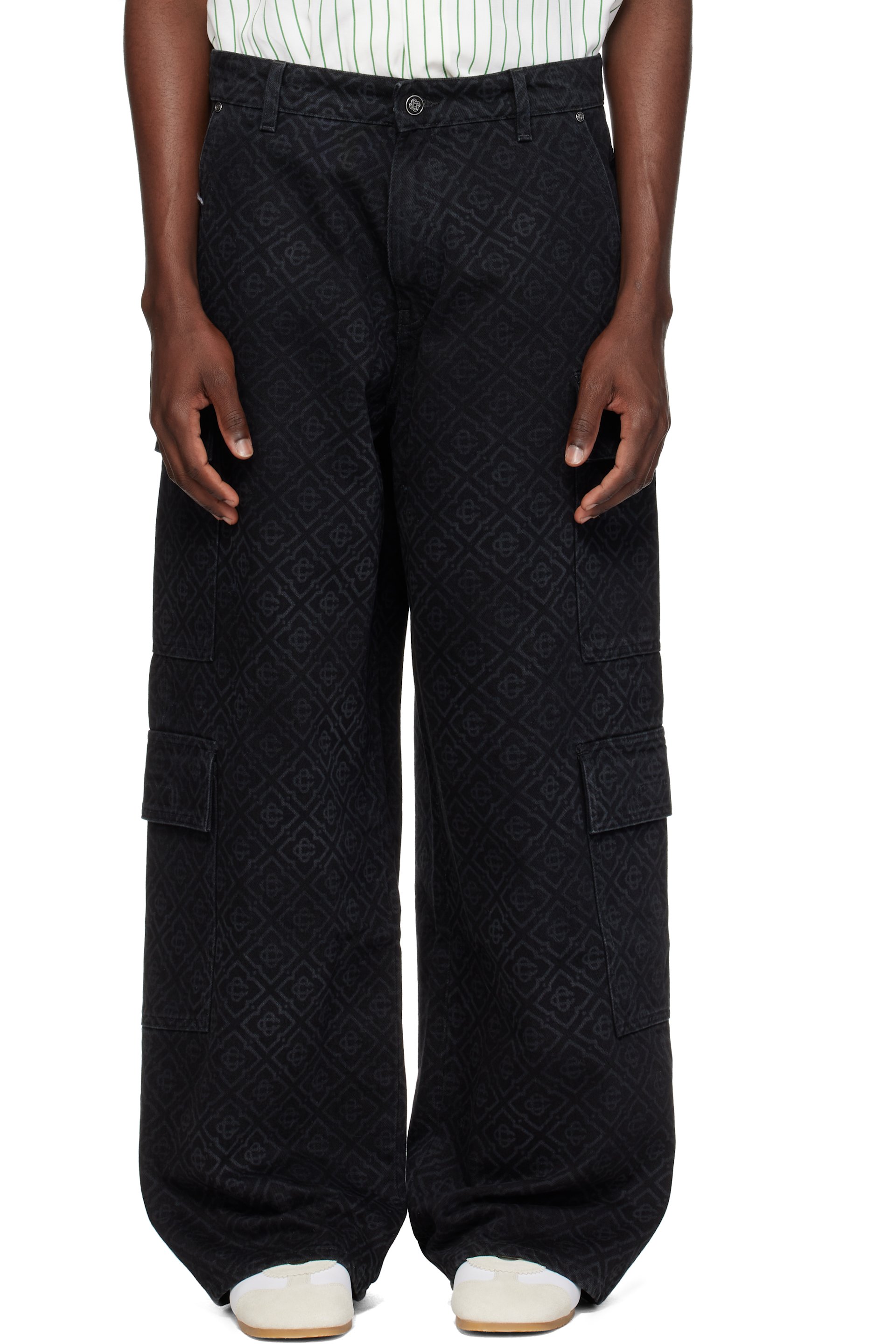 Casablanca - Black Monogram Cargo Denim Jeans