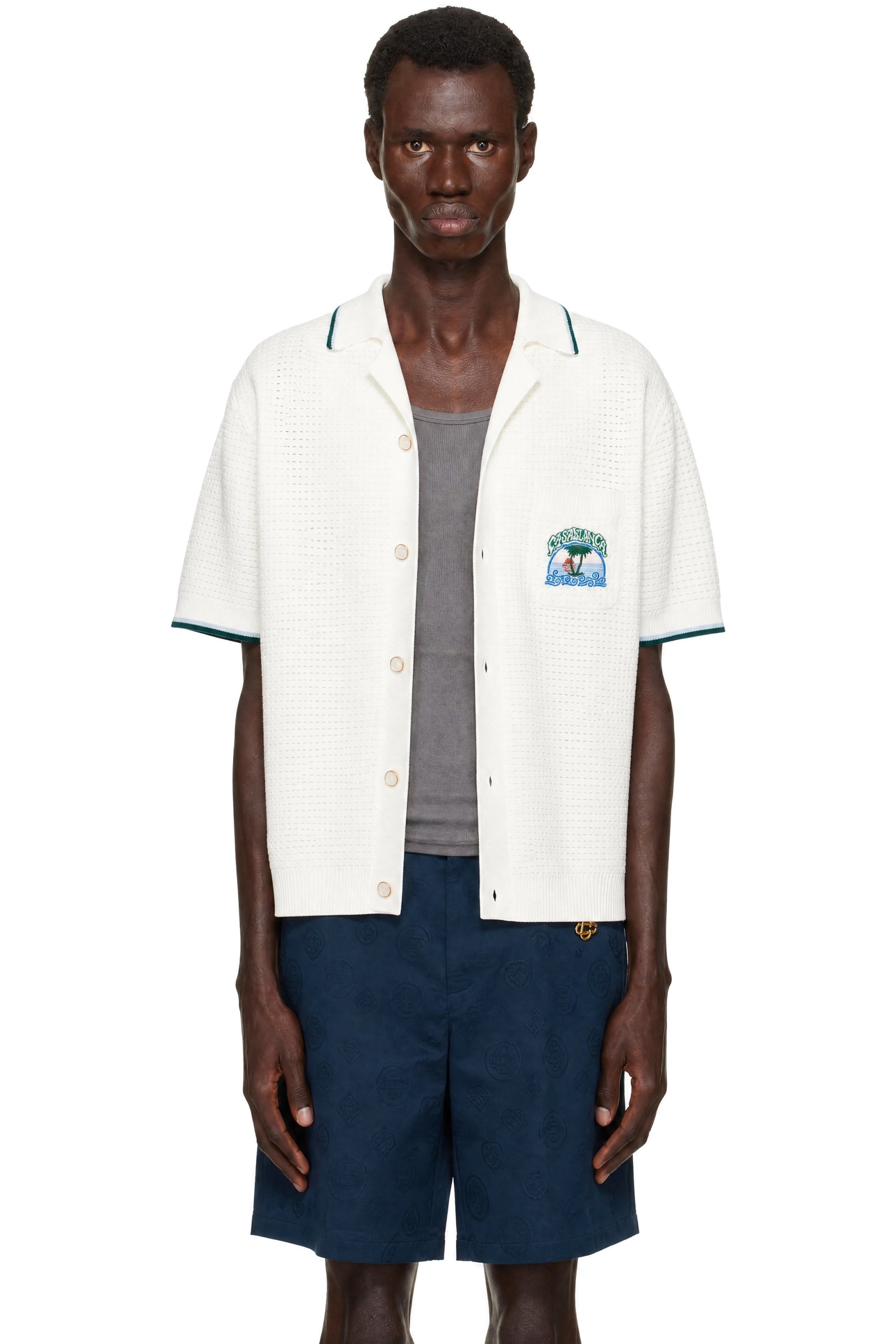 Casablanca - White Palm Tree Emblem Shirt