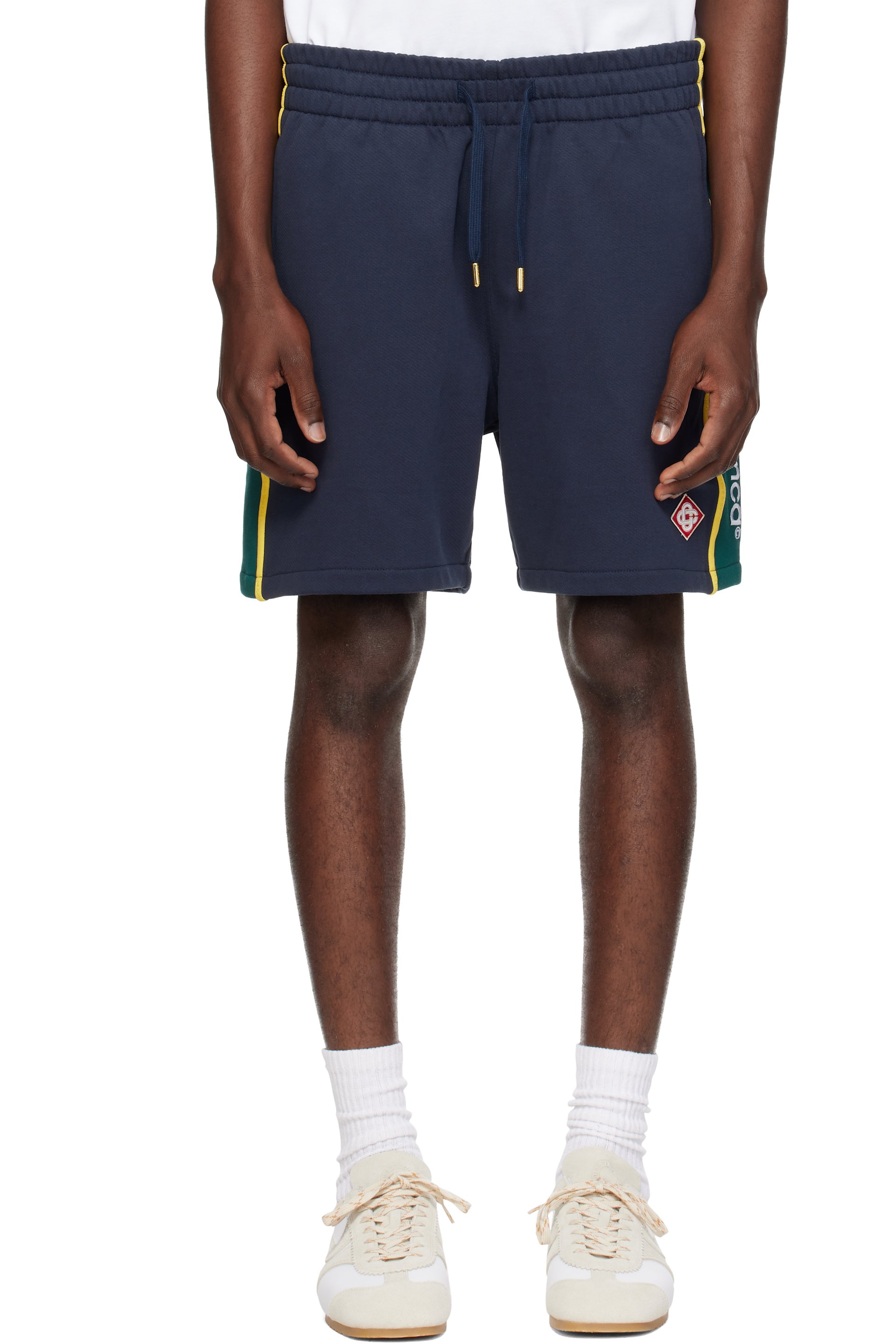 Casablanca - Navy Panelled Sweat Shorts