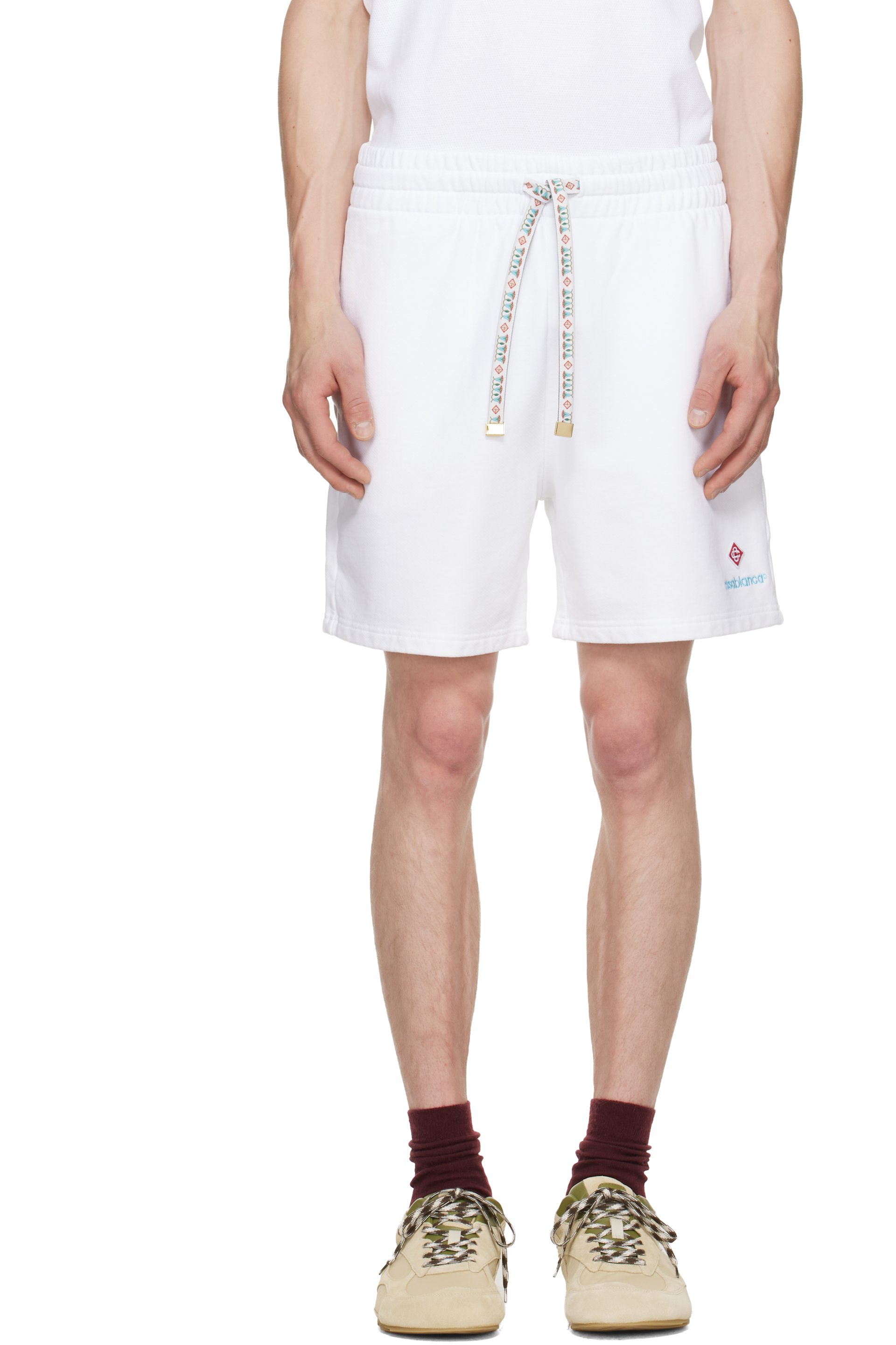 Casablanca - White Floral Trim Classic Shorts