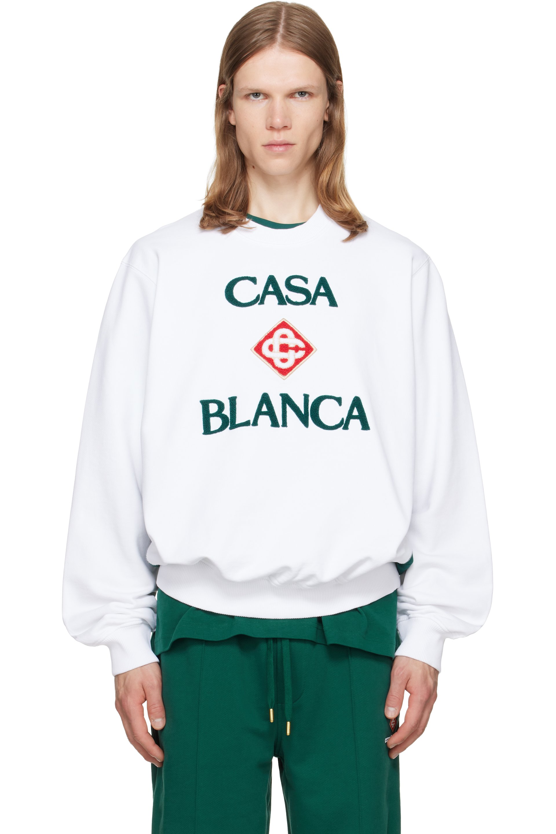 Casablanca - White Diamond Logo Embroidered Sweatshirt