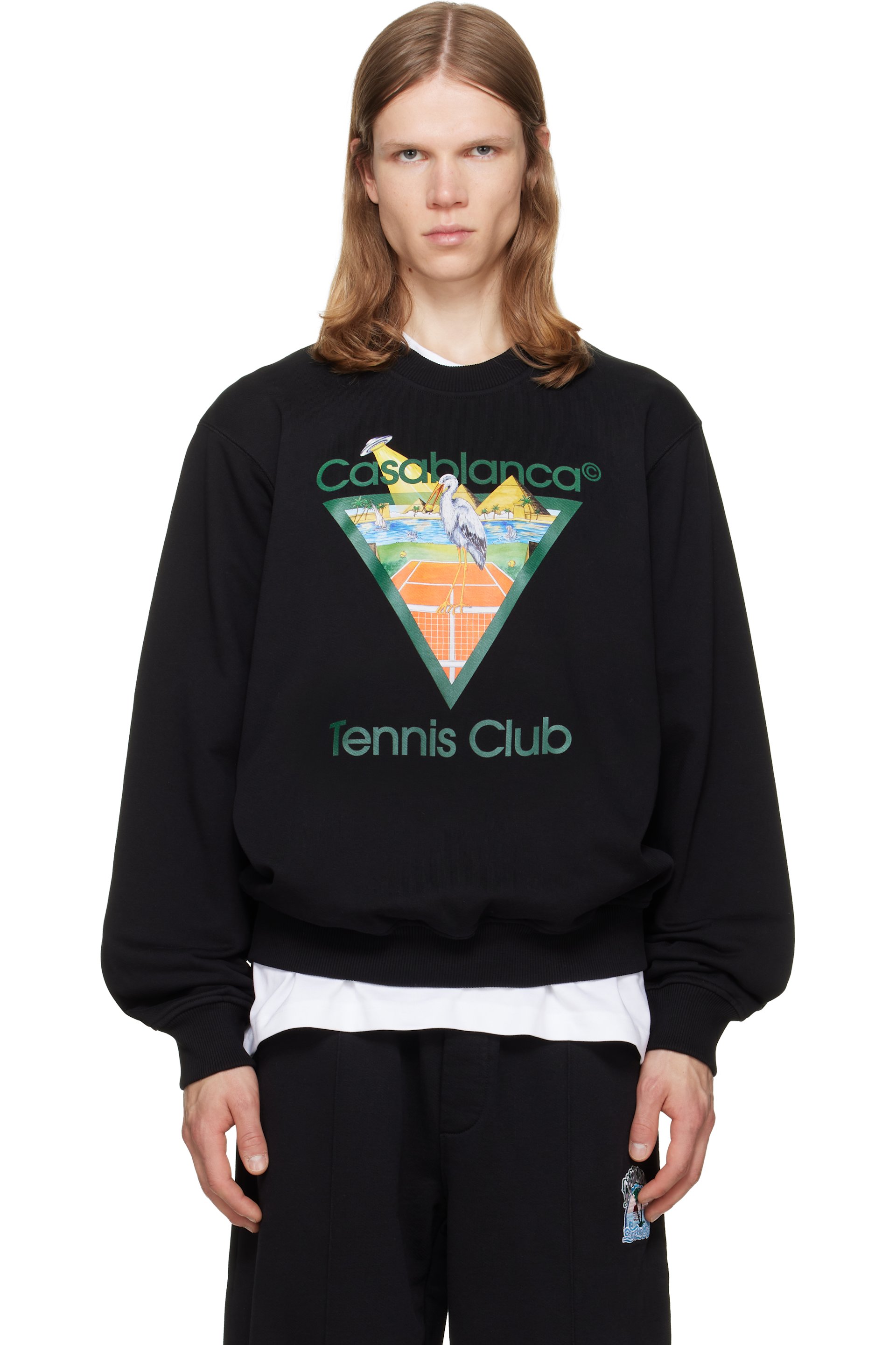 Casablanca - Black Tennis Club Icon Pyramid Abduction Sweatshirt