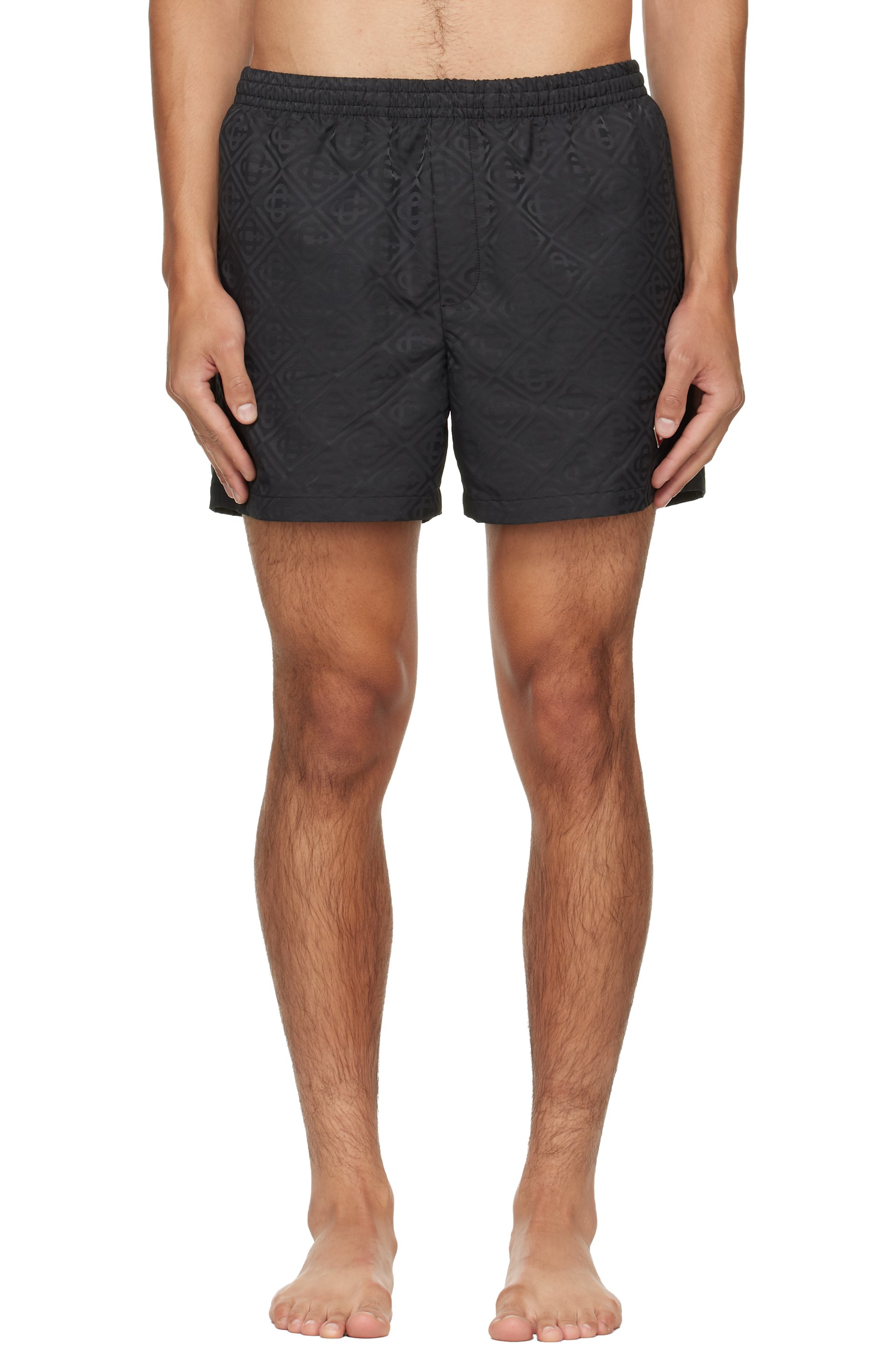 Casablanca - Black Monogram Jacquard Swim Shorts