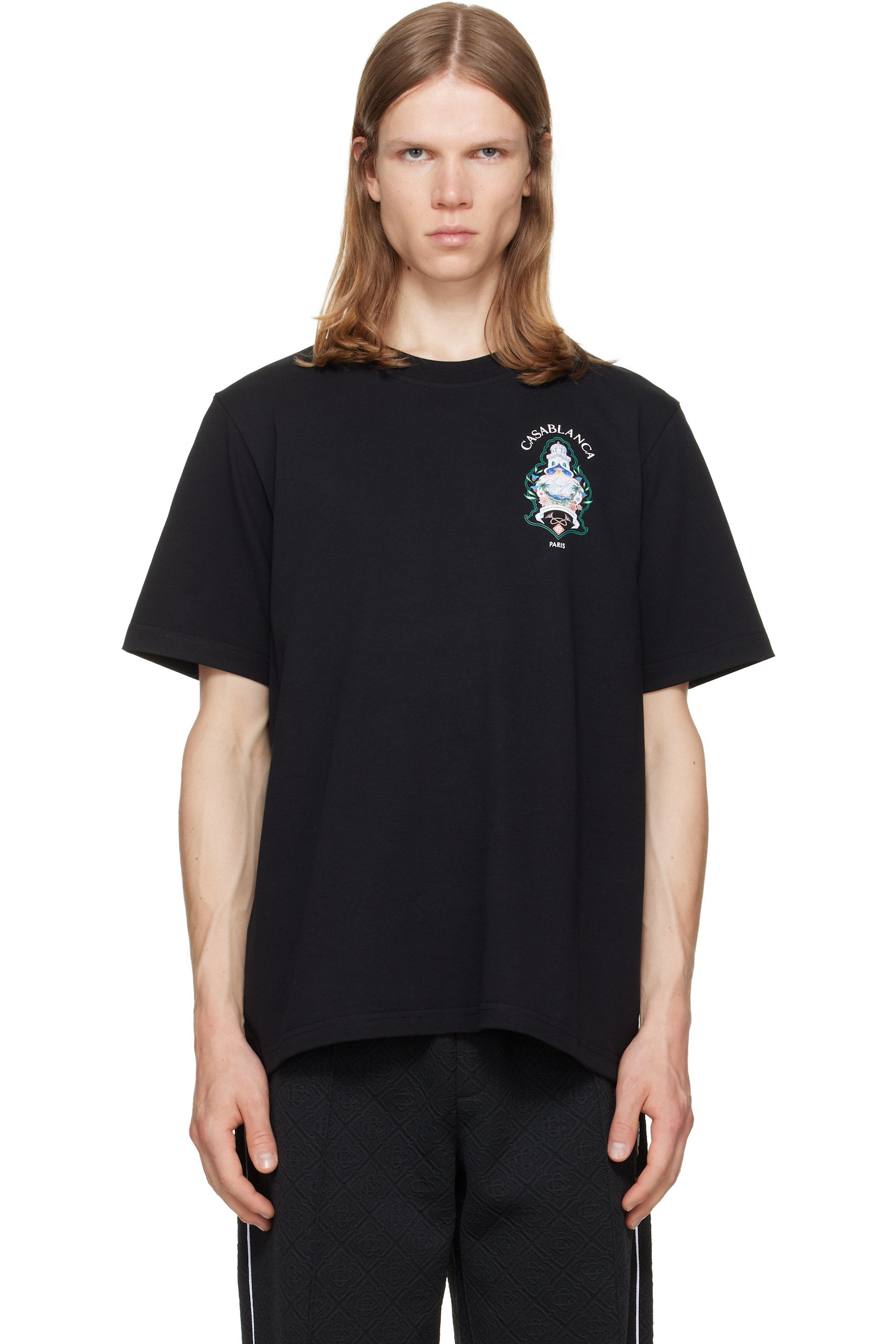 Casablanca - Black Hotel Emblem Short Sleeve T‑shirt