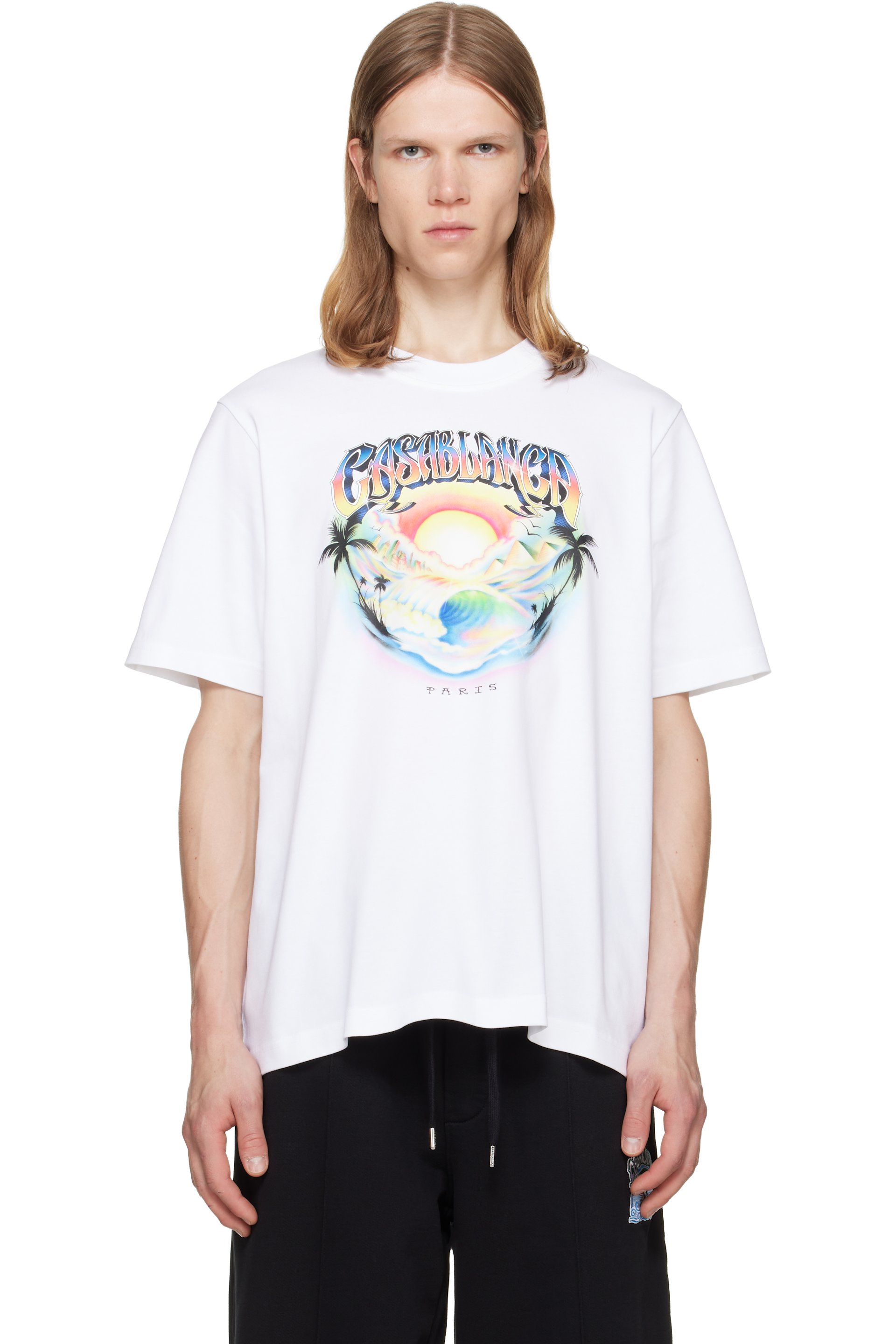 Casablanca - White Airspray Short Sleeve T‑shirt