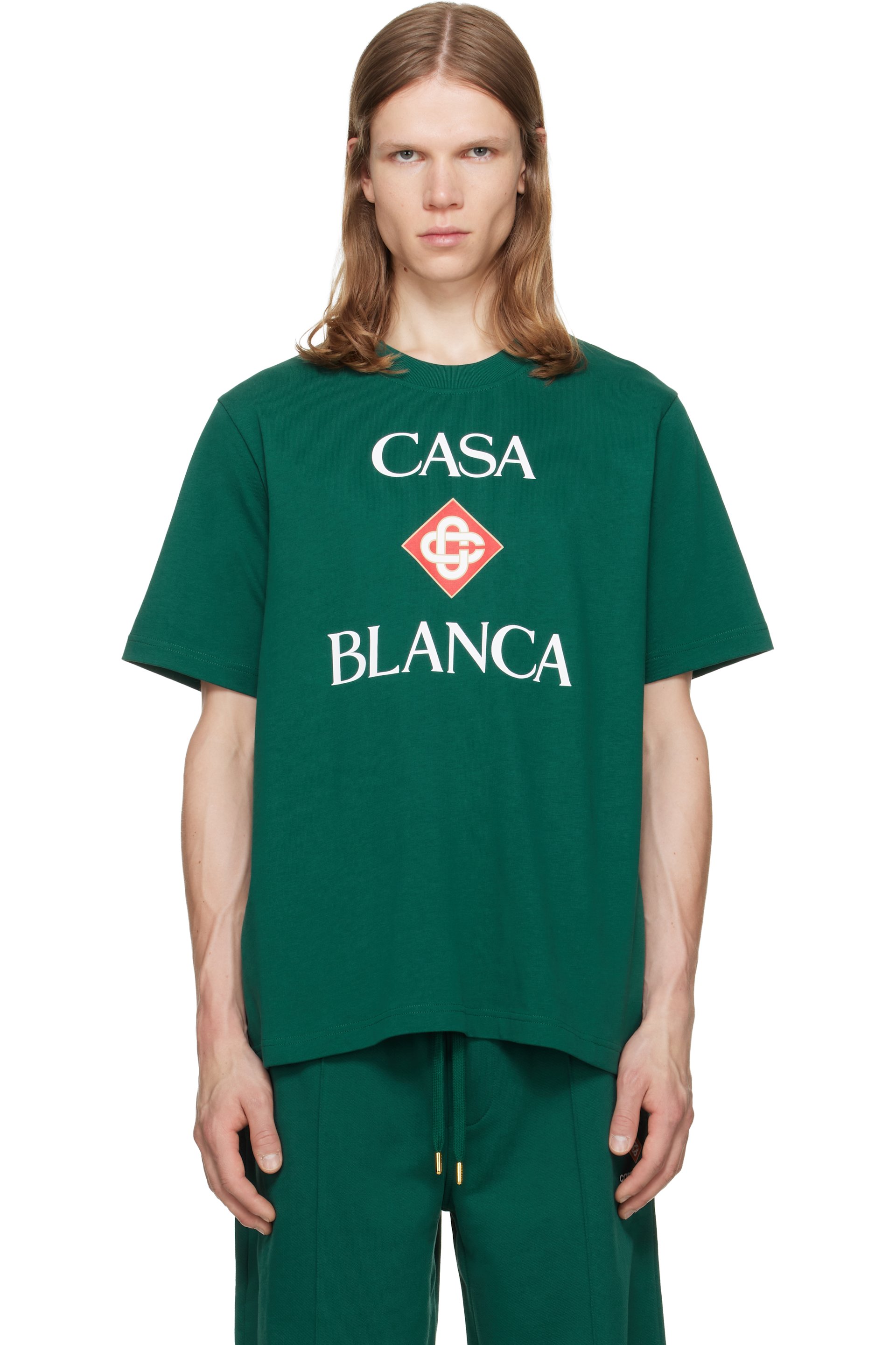 Casablanca - Green Diamond Logo Short Sleeve T‑shirt
