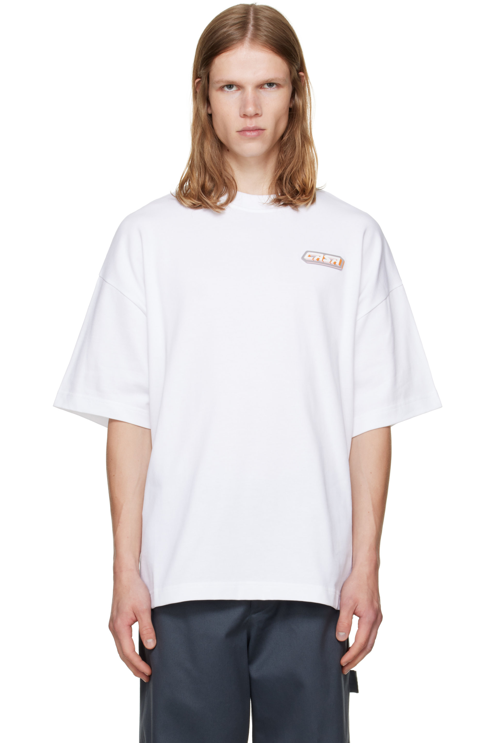 Casablanca - White Casa Racing Oversized Short Sleeve T‑shirt