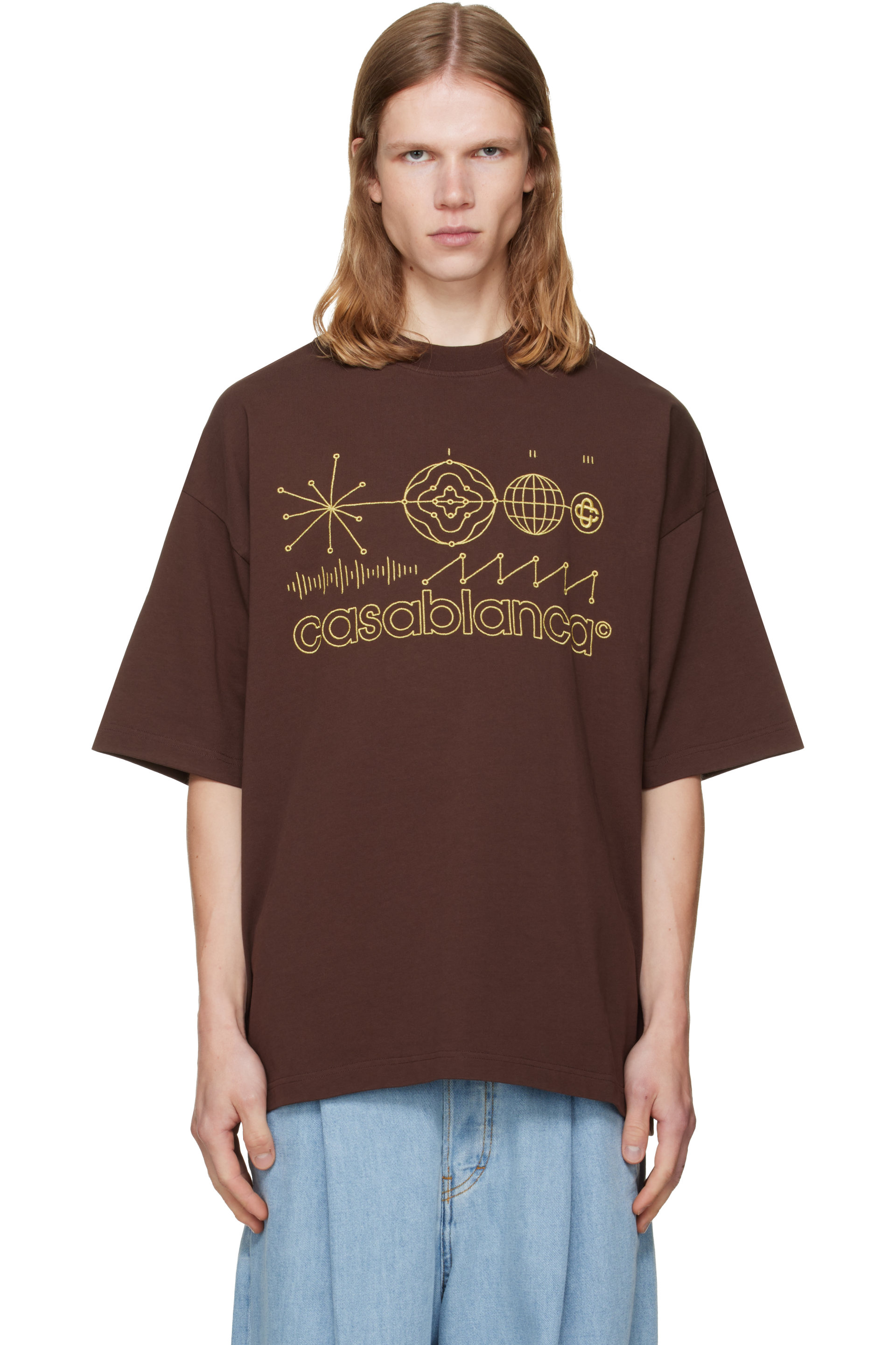 Casablanca - Brown 'Code de Civilisation' T-shirt