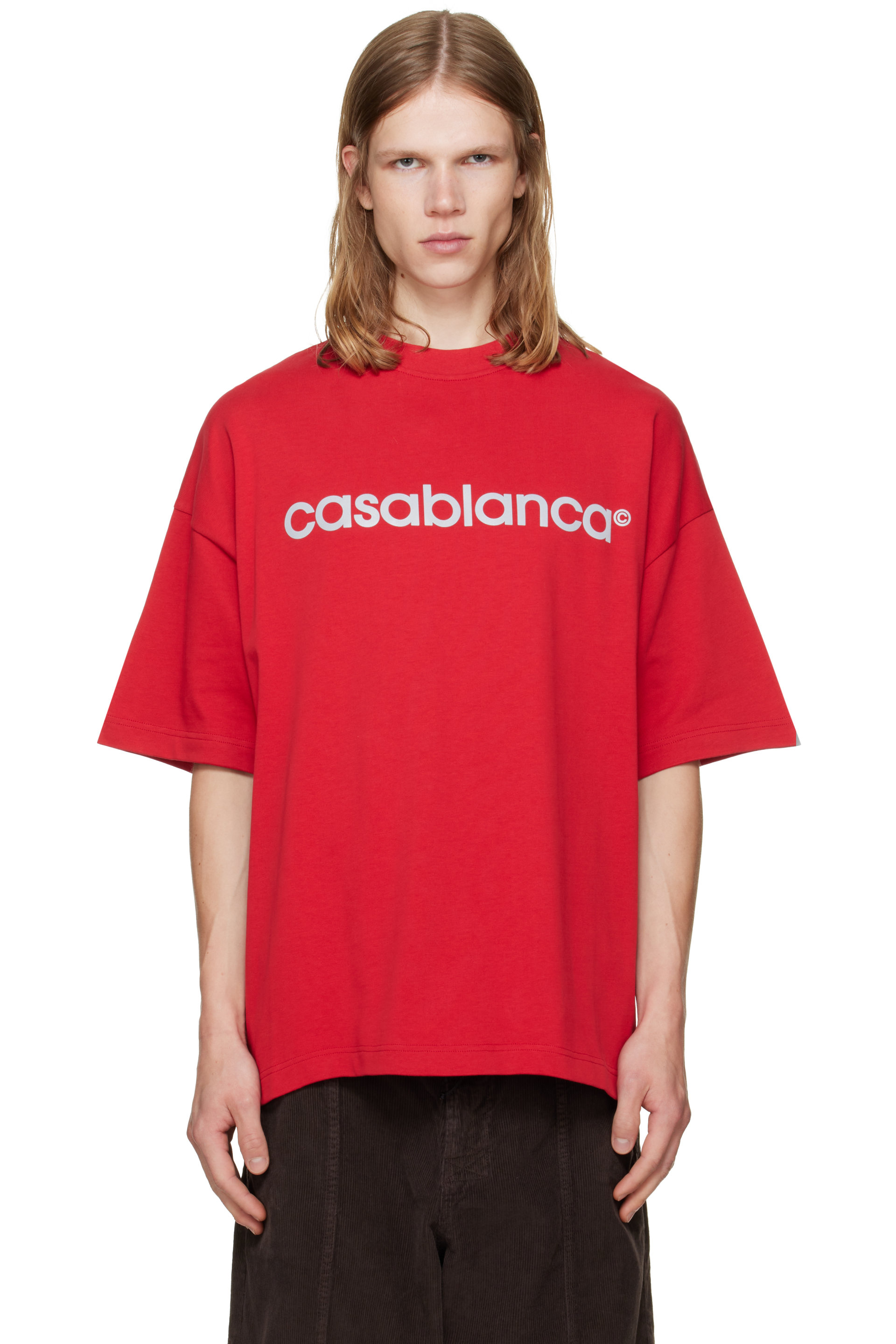 Casablanca - Red Reflective Logo Oversized T-shirt