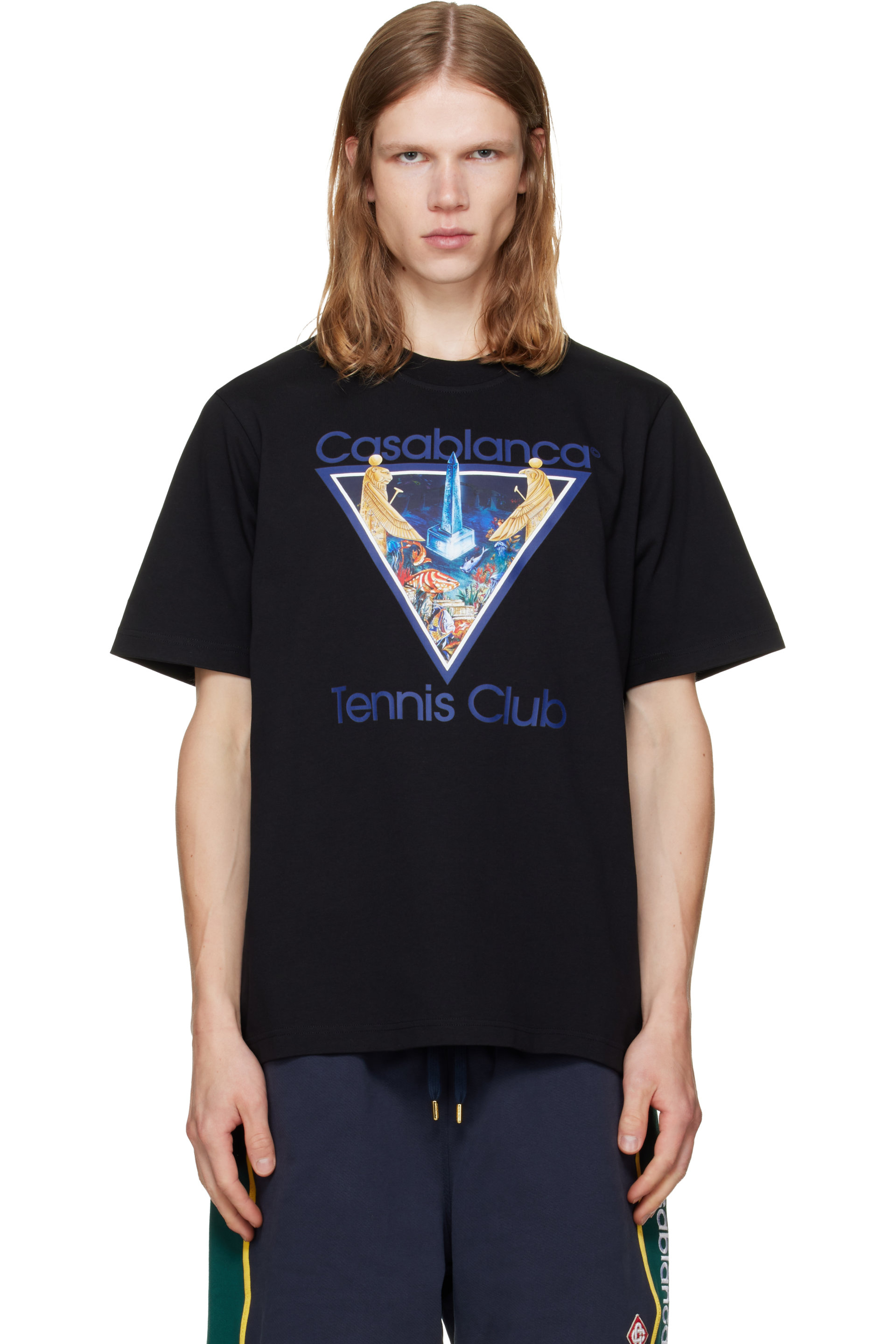 Casablanca - 黑色 Monde Perdu Tennis Club Icon T 恤