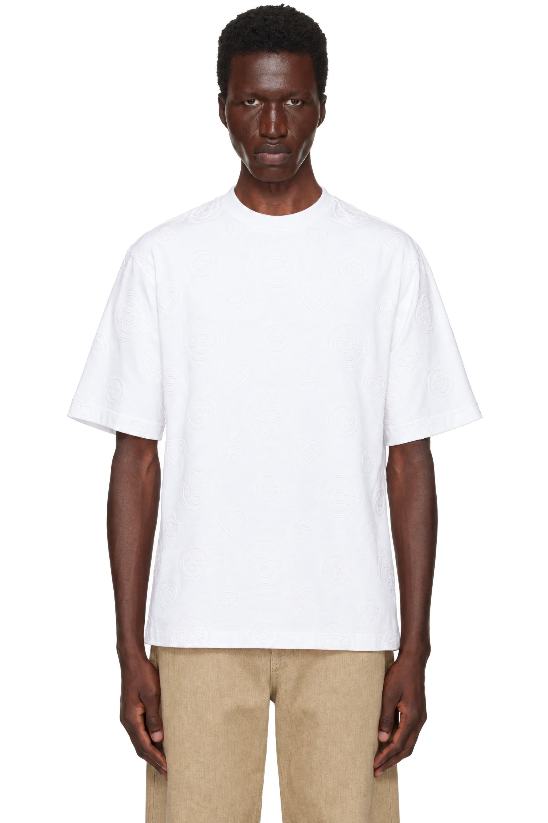 Casablanca - White Appliqué Monogram Oversized T-shirt