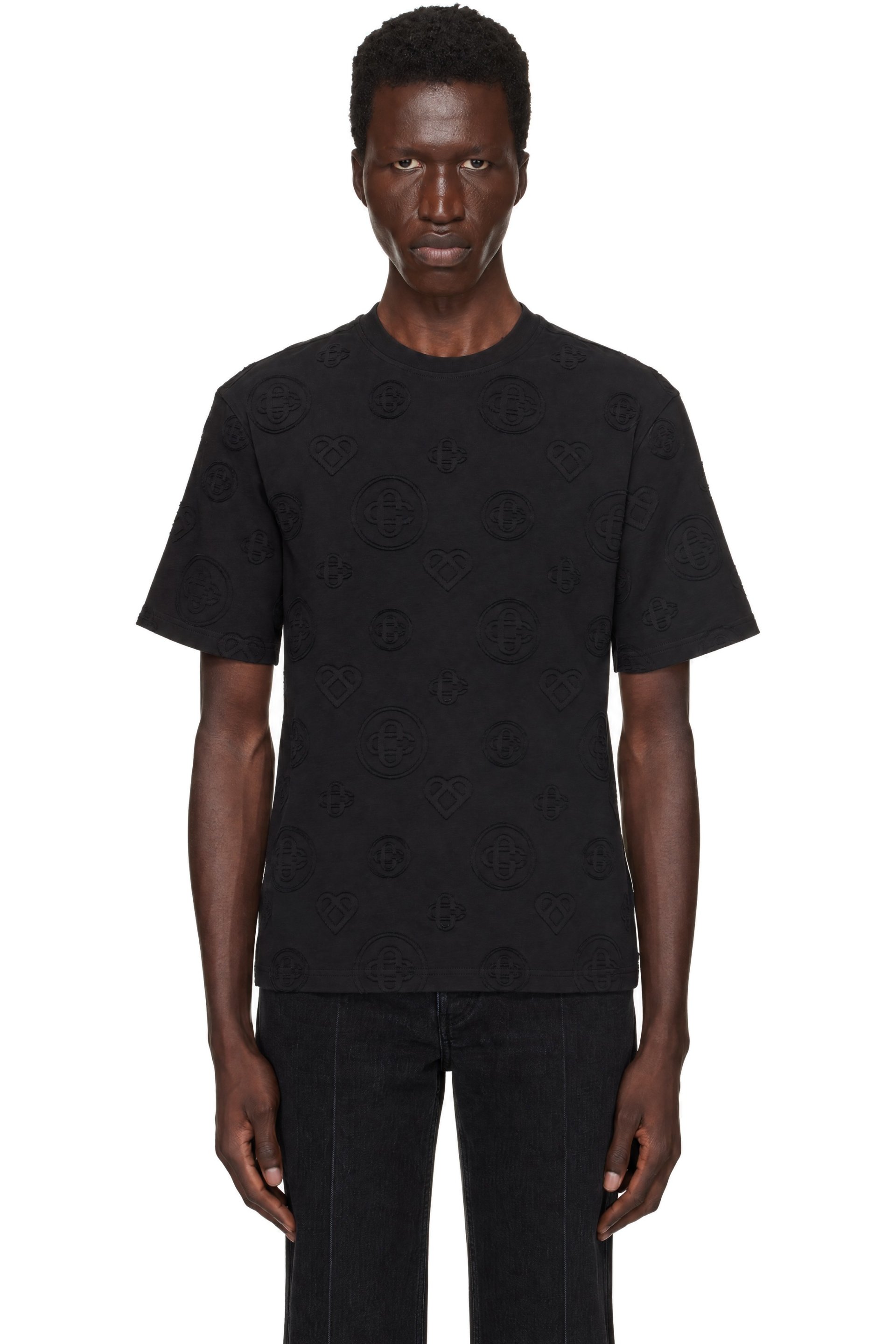 Casablanca - Black Appliqué Monogram Oversized Short Sleeve T-shirt