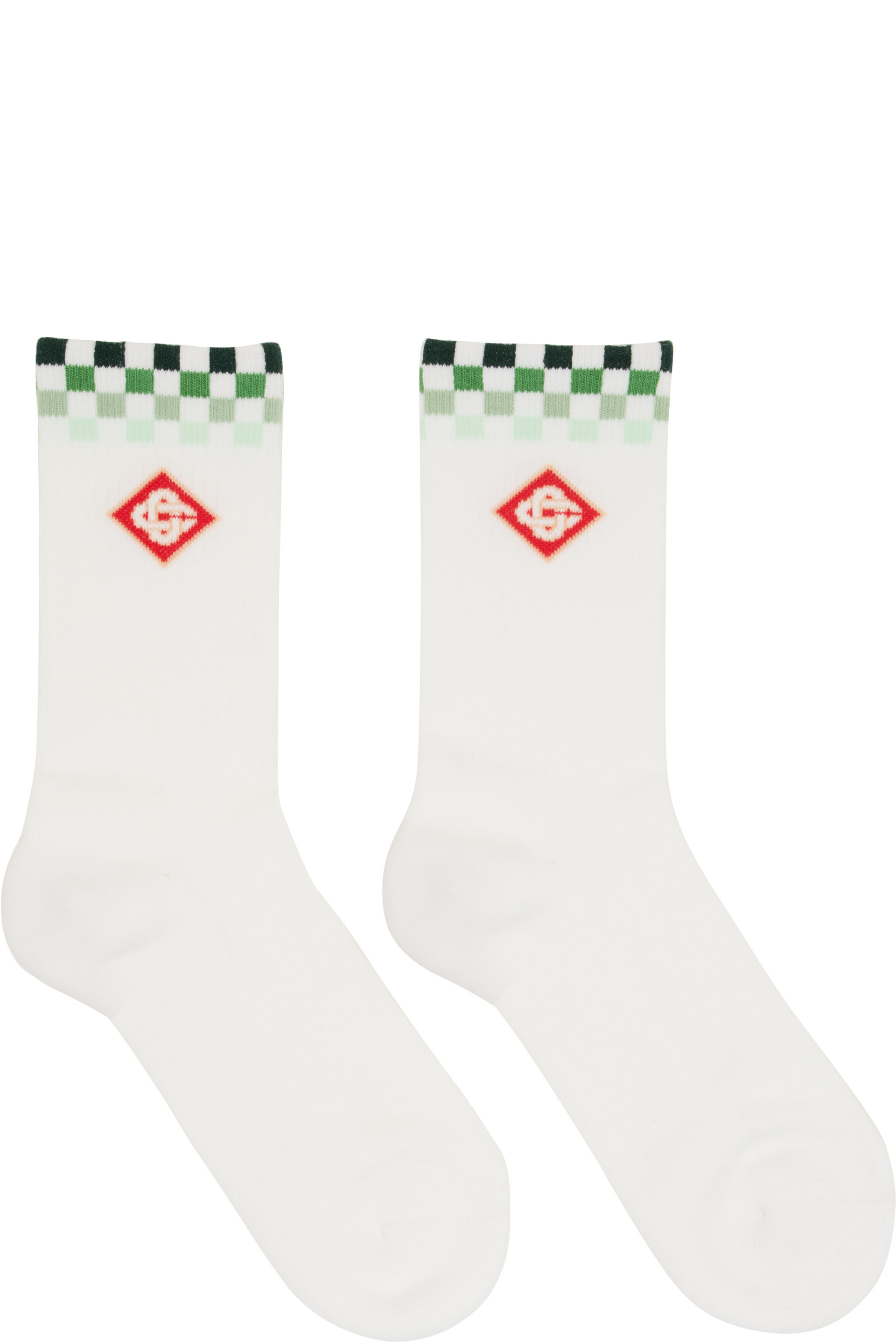 Casablanca - Chaussettes blanches à carreaux