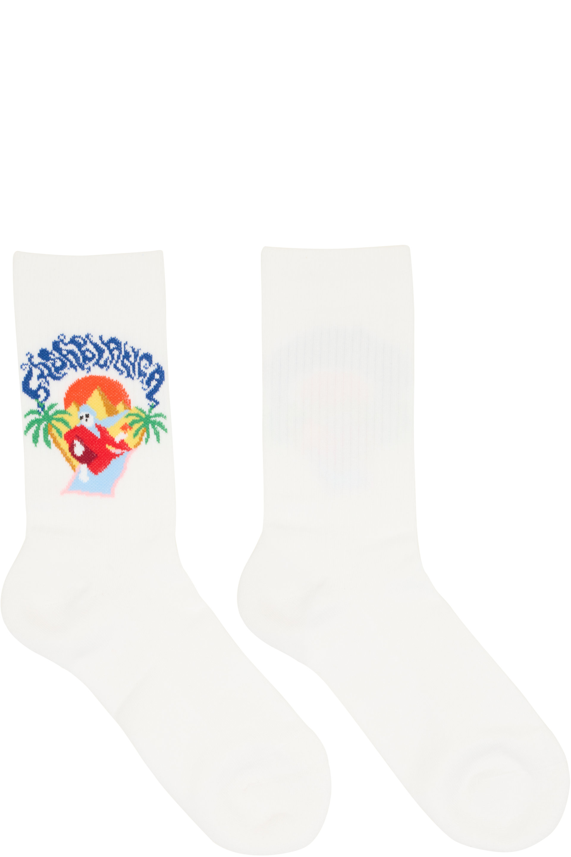 Casablanca - Chaussettes blanches à image à logo