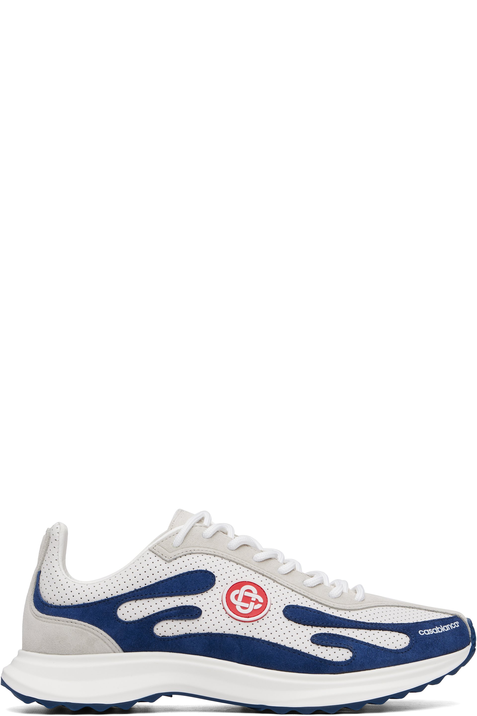 Casablanca - White & Navy Stade Sneakers