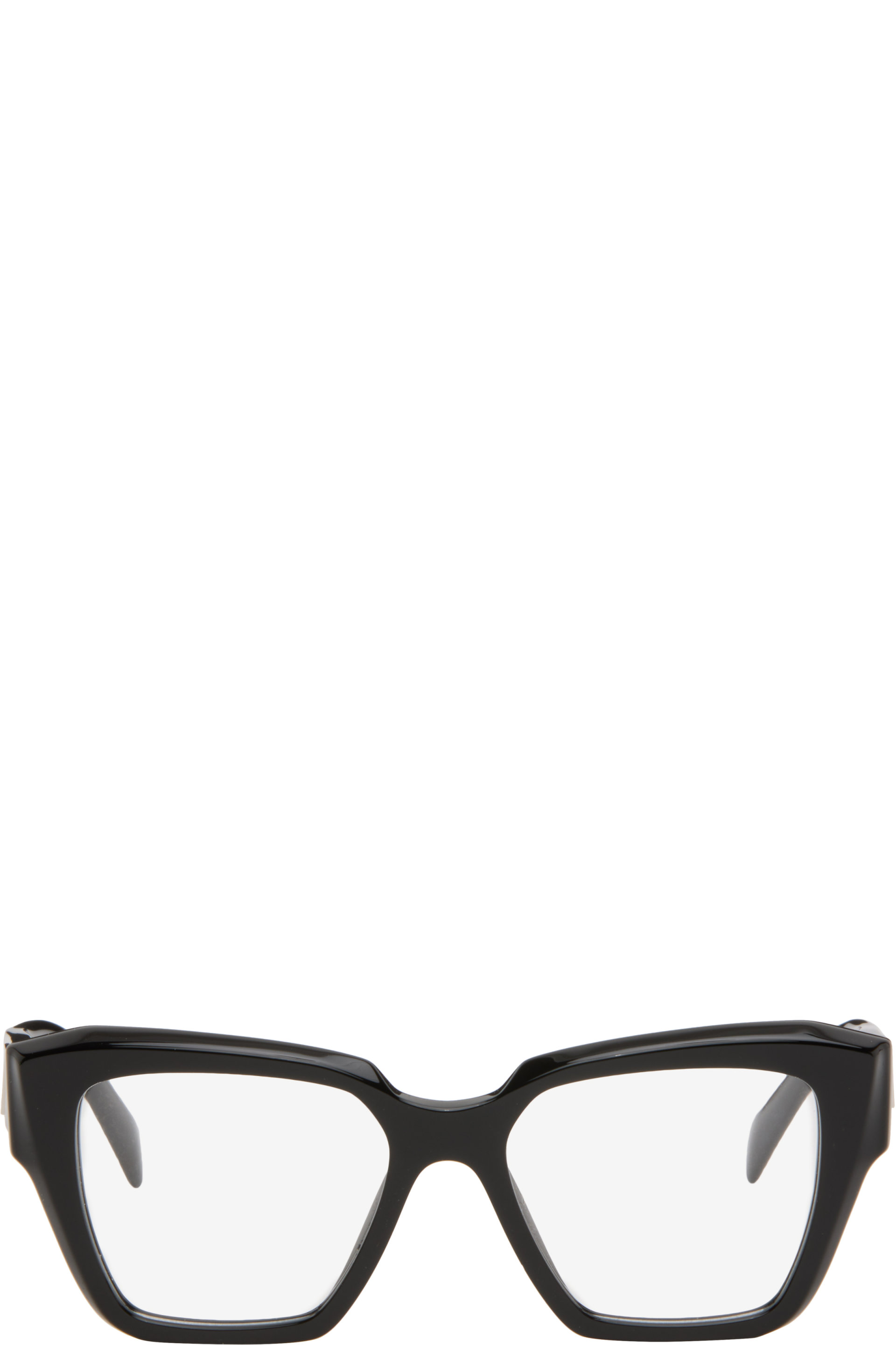 Prada Eyewear - Black Symbole Rectangle Acetate Glasses