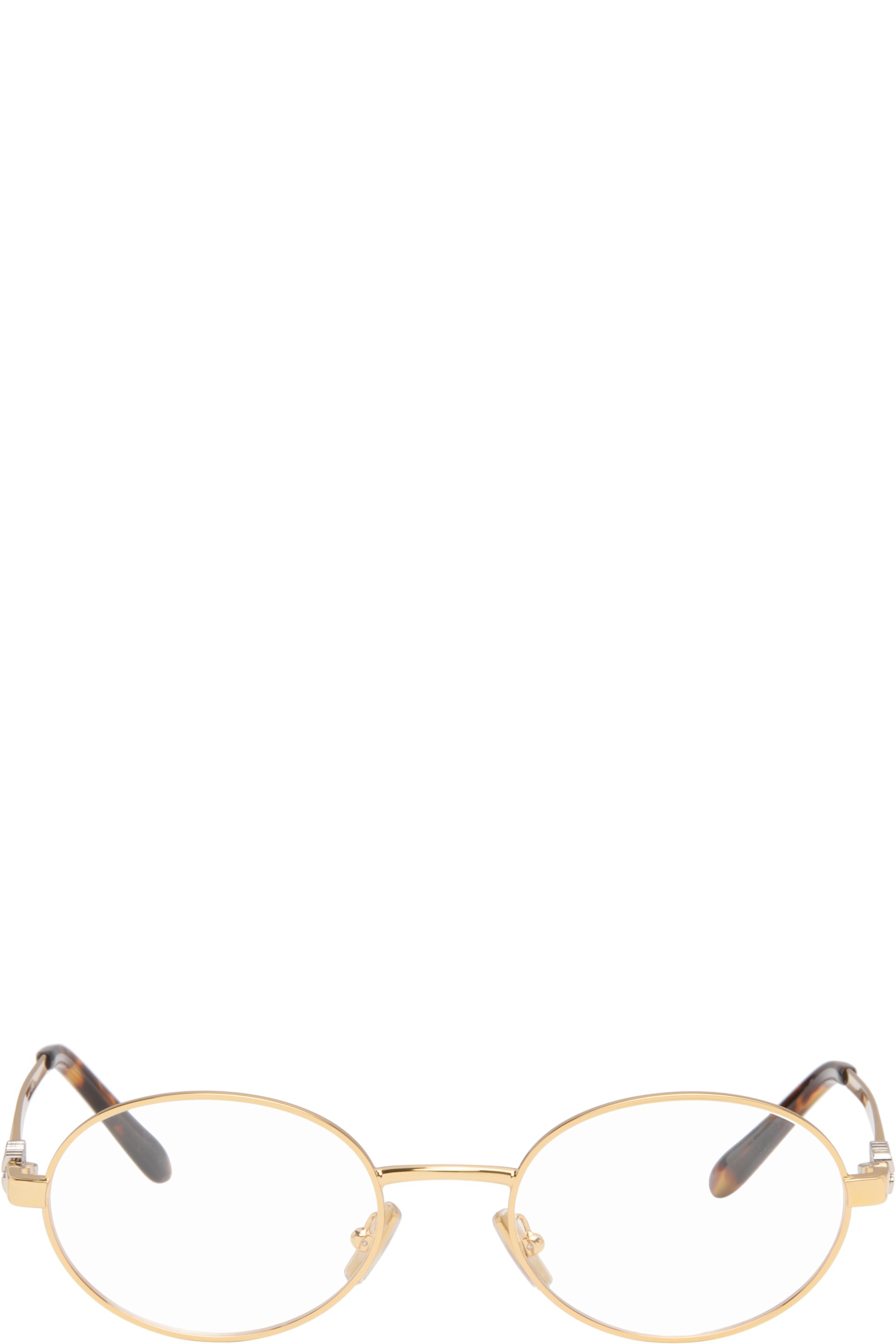 Miu Miu Eyewear - Lunettes ovales dorées
