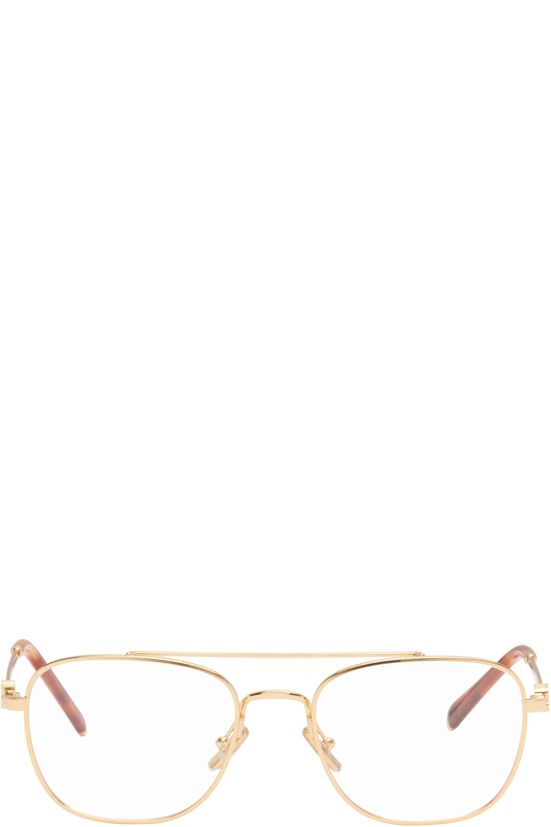 Miu Miu Eyewear - Lunettes dorées en métal à barre supérieure