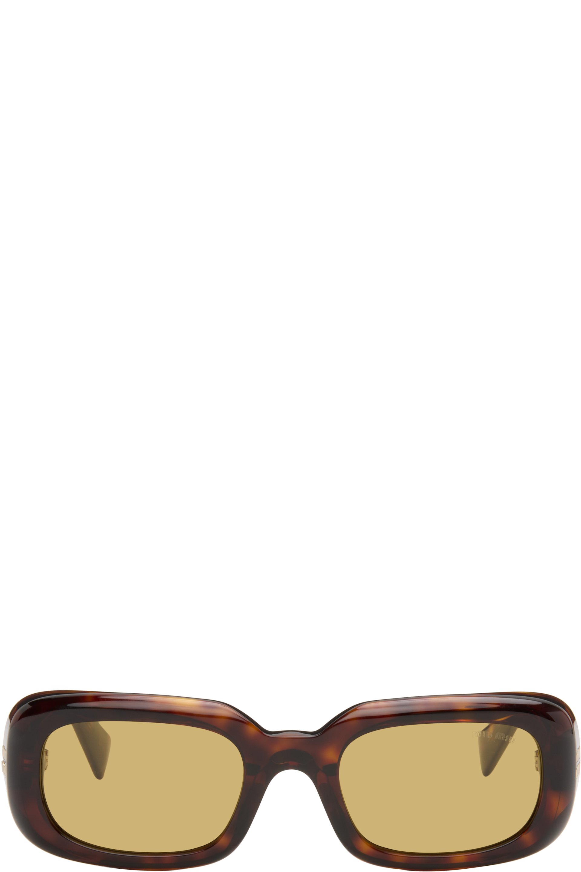 Miu Miu Eyewear - Lunettes de soleil rectangulaires brunes