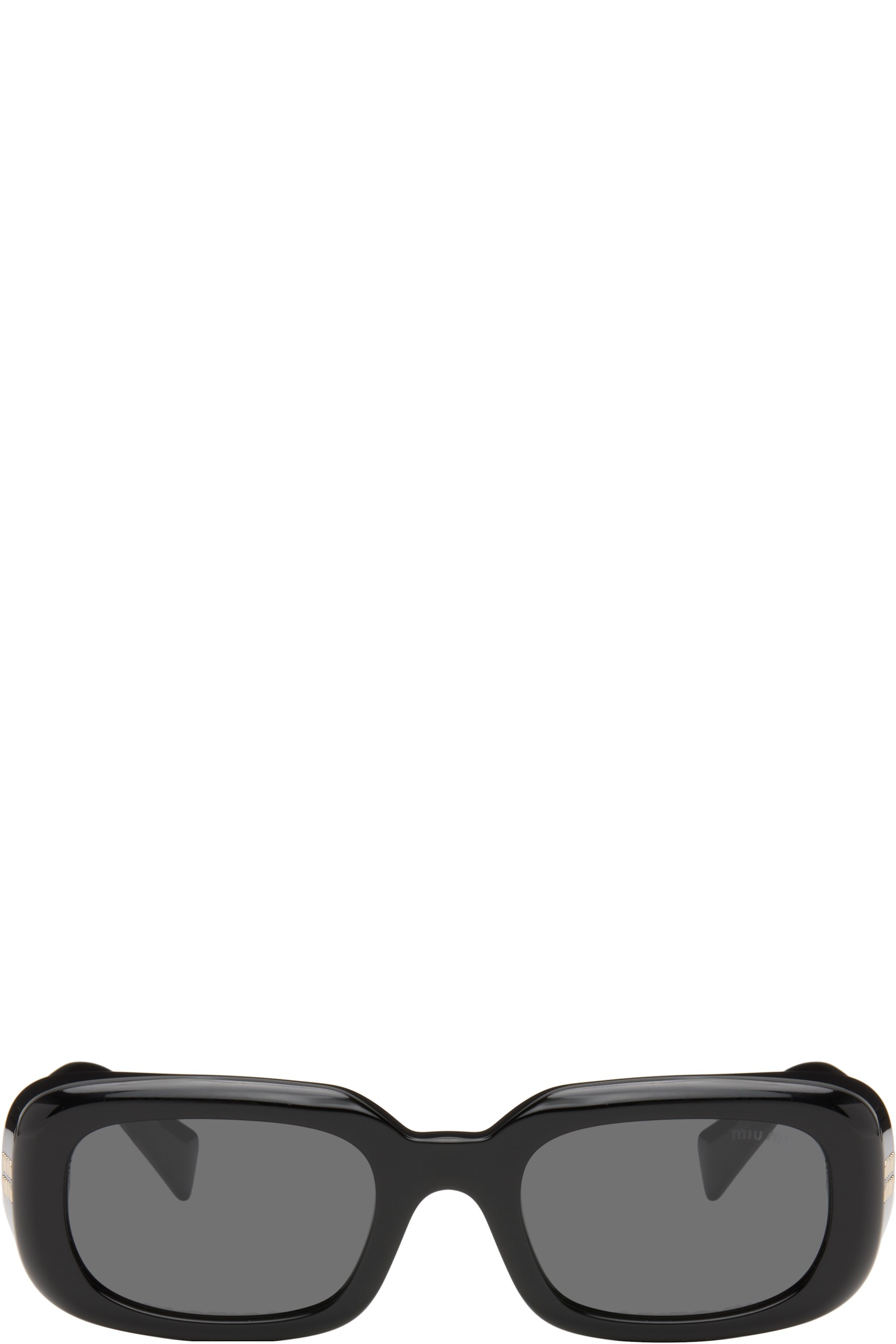 Miu Miu Eyewear - Lunettes de soleil rectangulaires noires