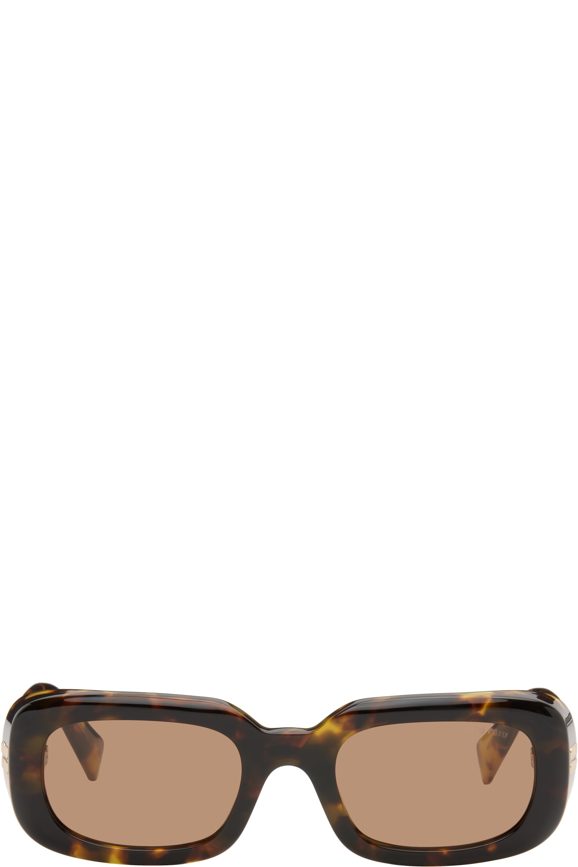 Miu Miu Eyewear - Lunettes de soleil rectangulaires brunes