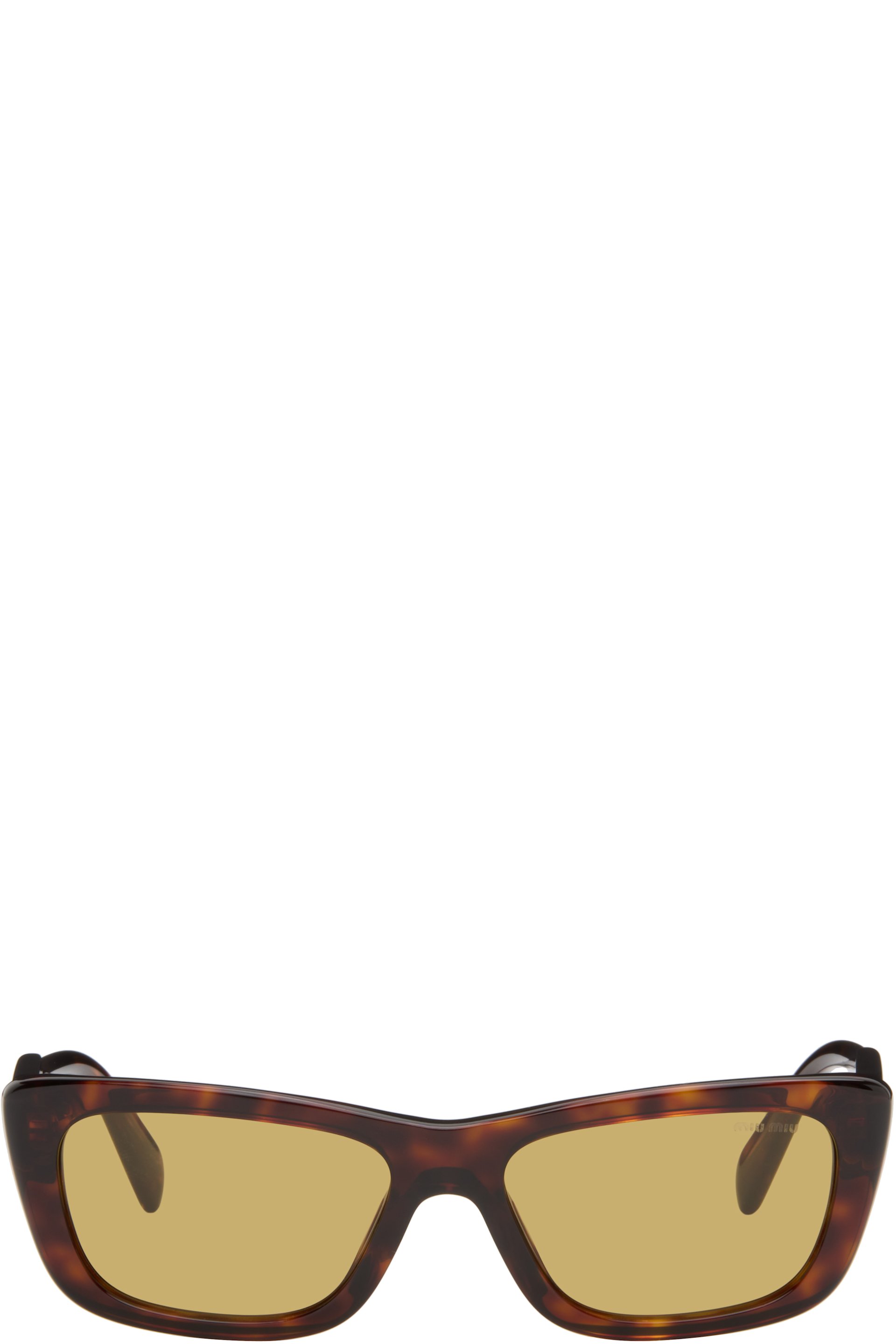 Miu Miu Eyewear - Lunettes de soleil œil-de-chat brunes