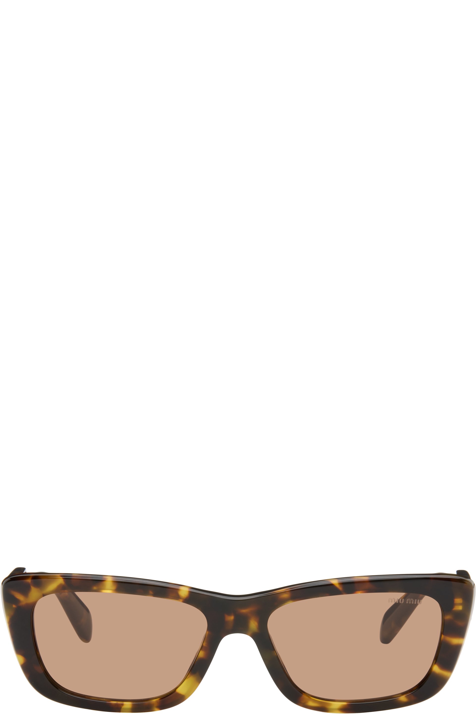 Miu Miu Eyewear - Lunettes de soleil œil-de-chat brunes