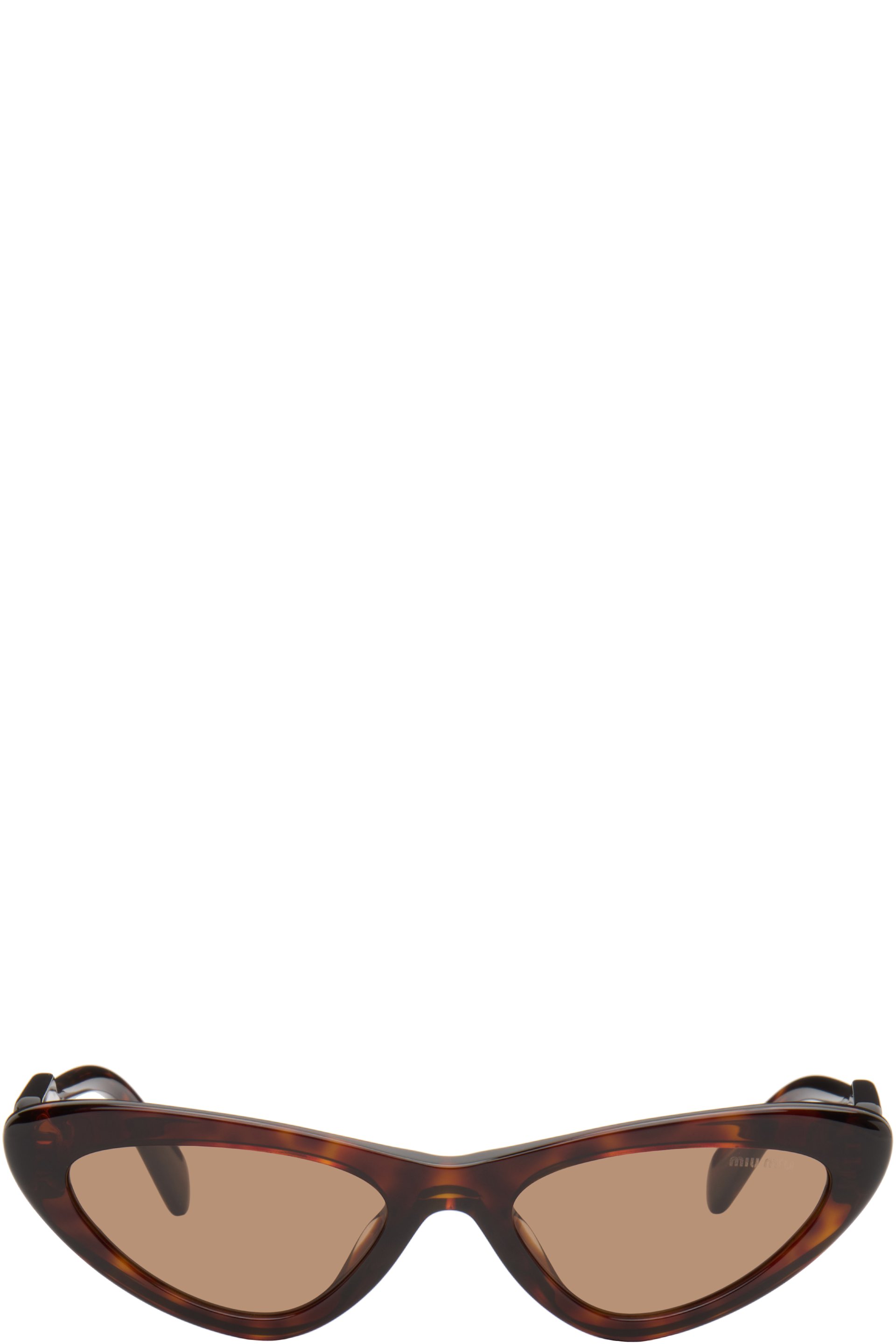 Miu Miu Eyewear - Lunettes de soleil brunes à logos