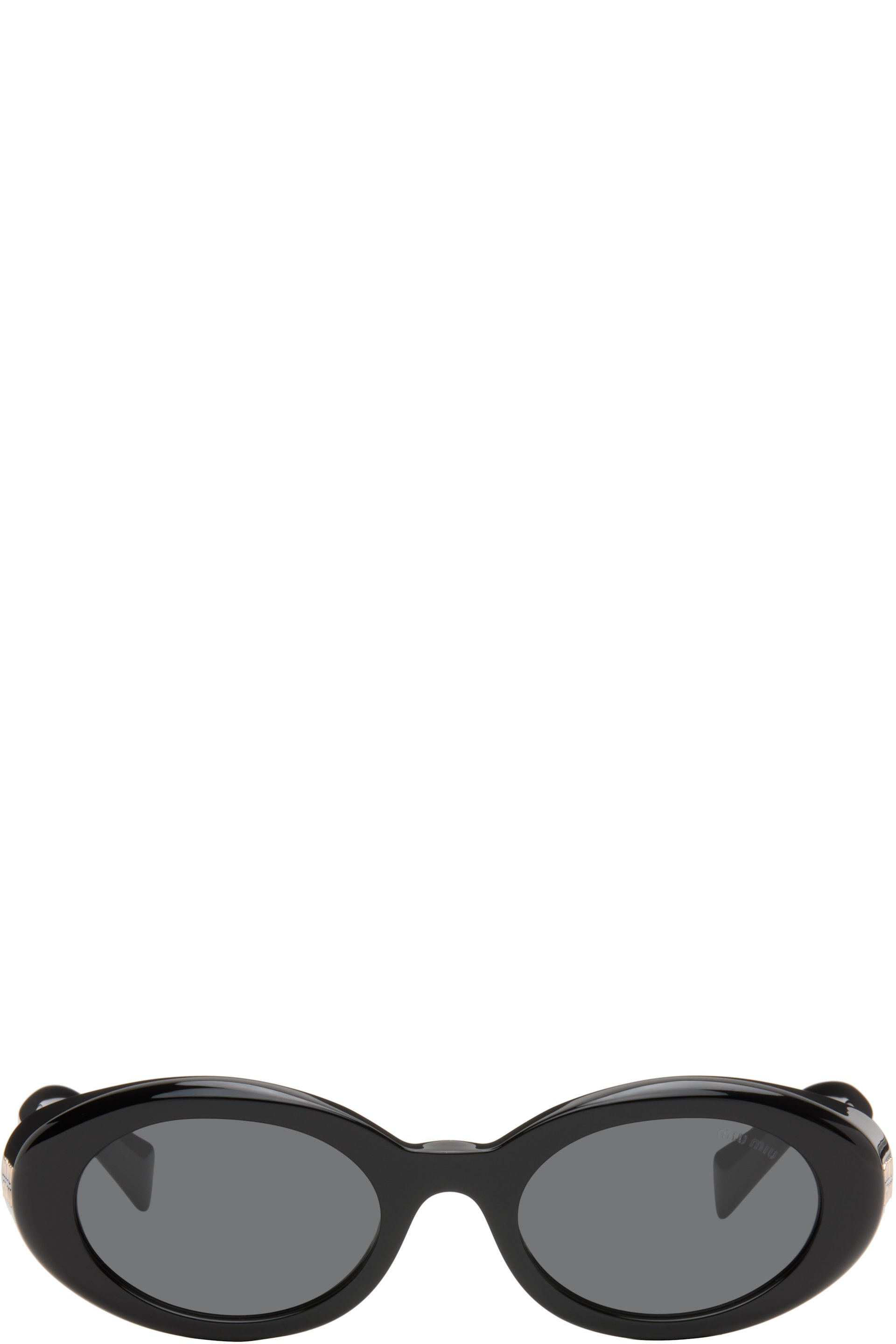 Miu Miu Eyewear - Lunettes de soleil ovales noires