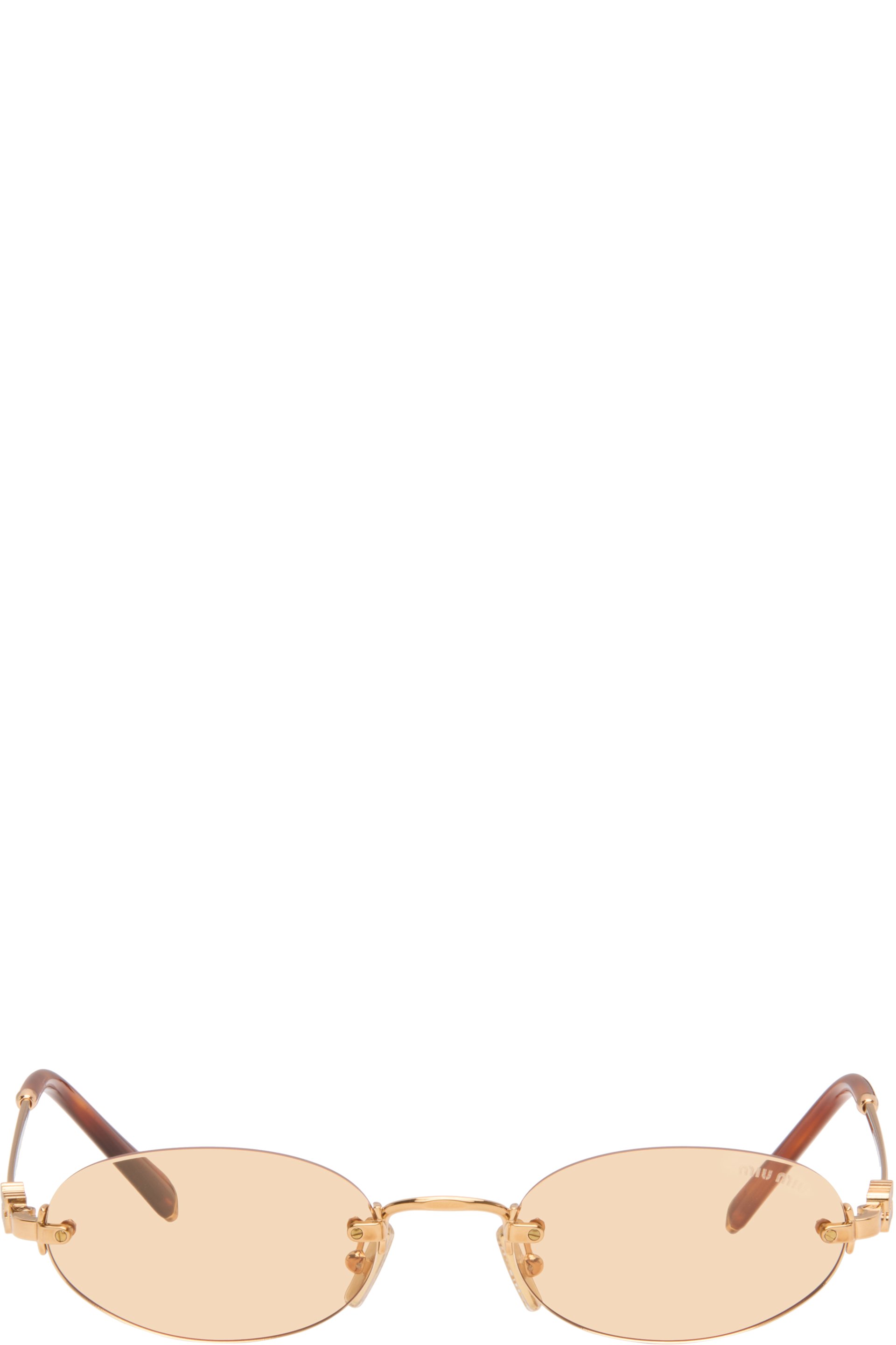 Miu Miu Eyewear - Gold Logo Sunglasses