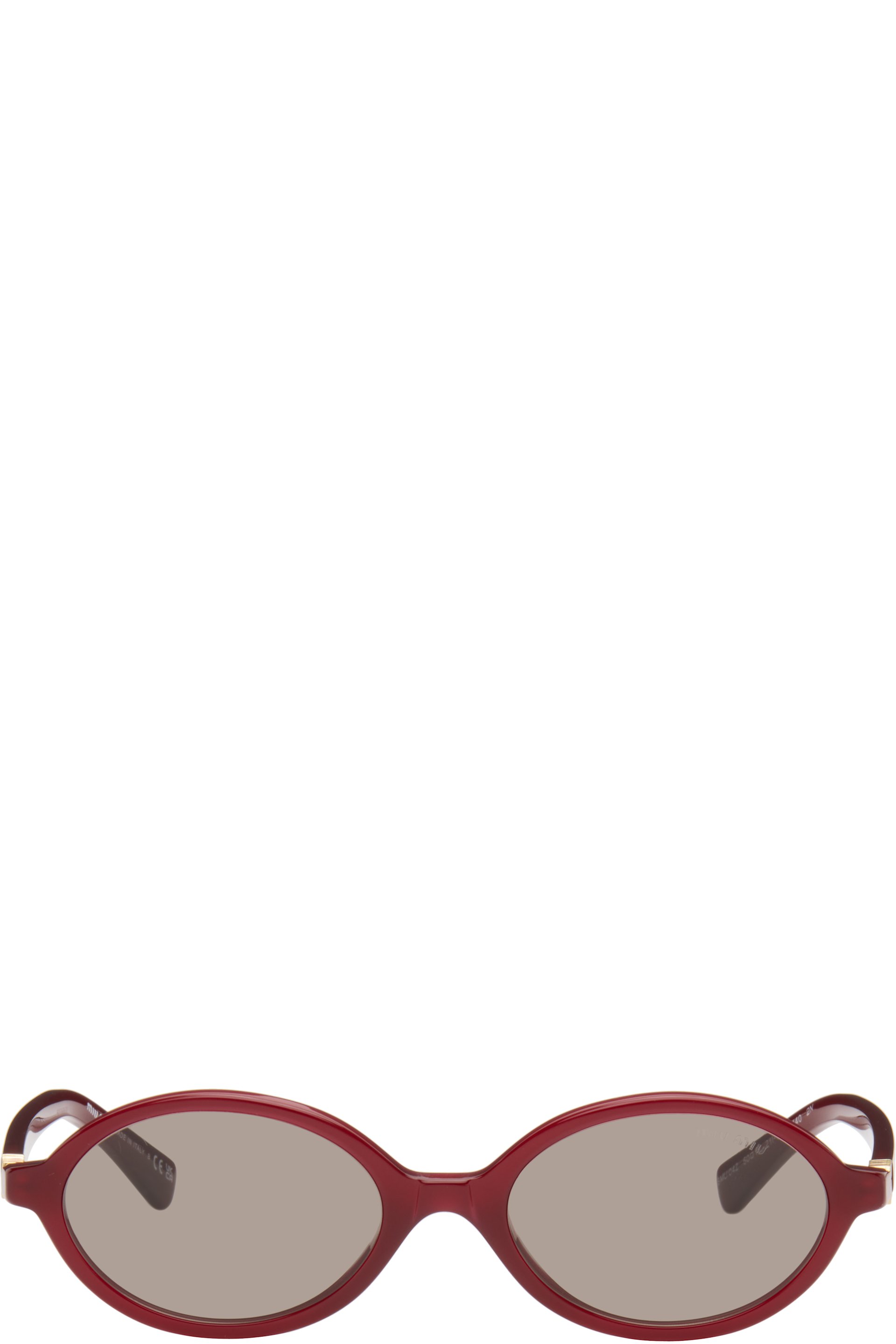 Miu Miu Eyewear - Lunettes de soleil rouges à logos - Regard
