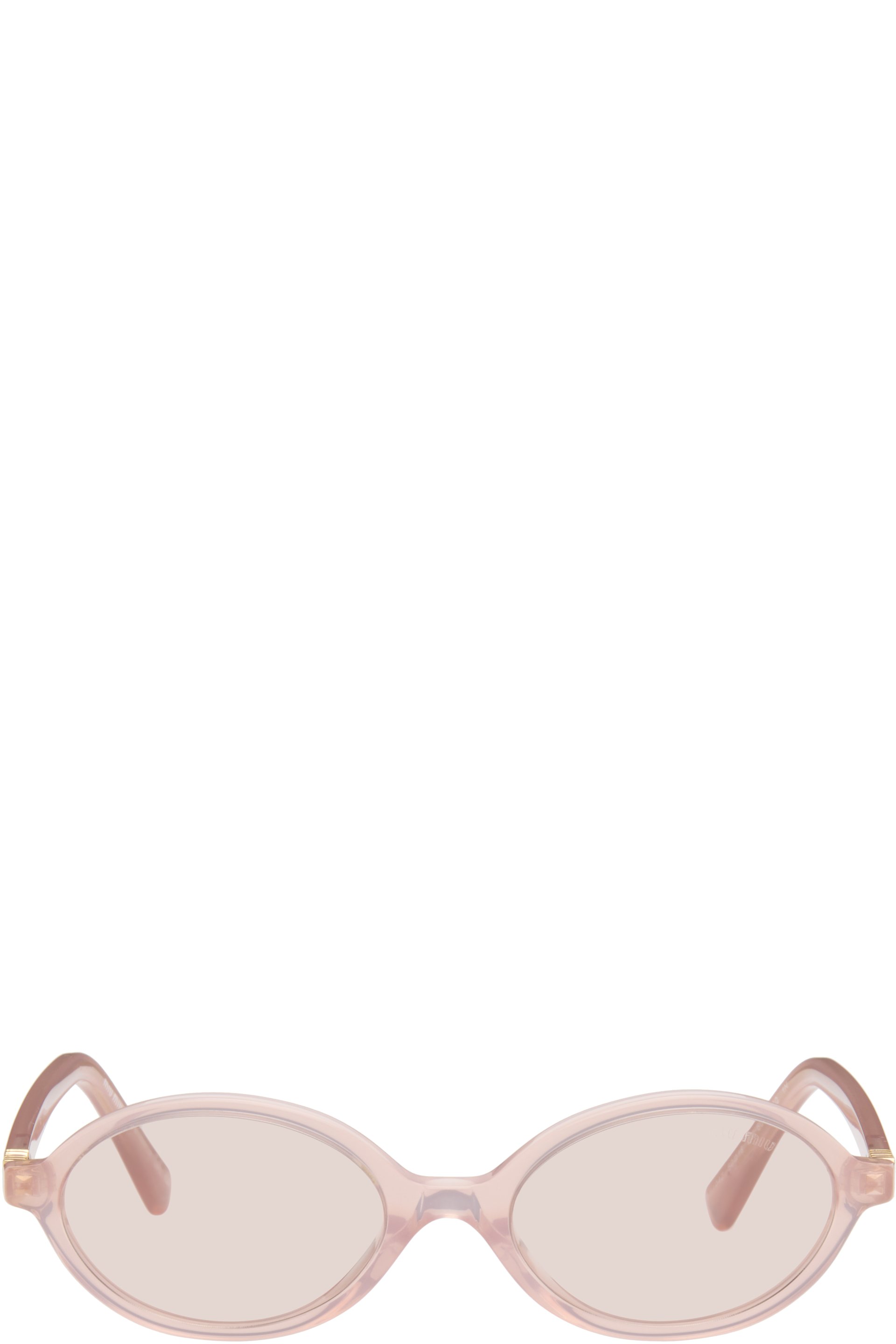 Miu Miu Eyewear - Lunettes de soleil roses à logos - Regard