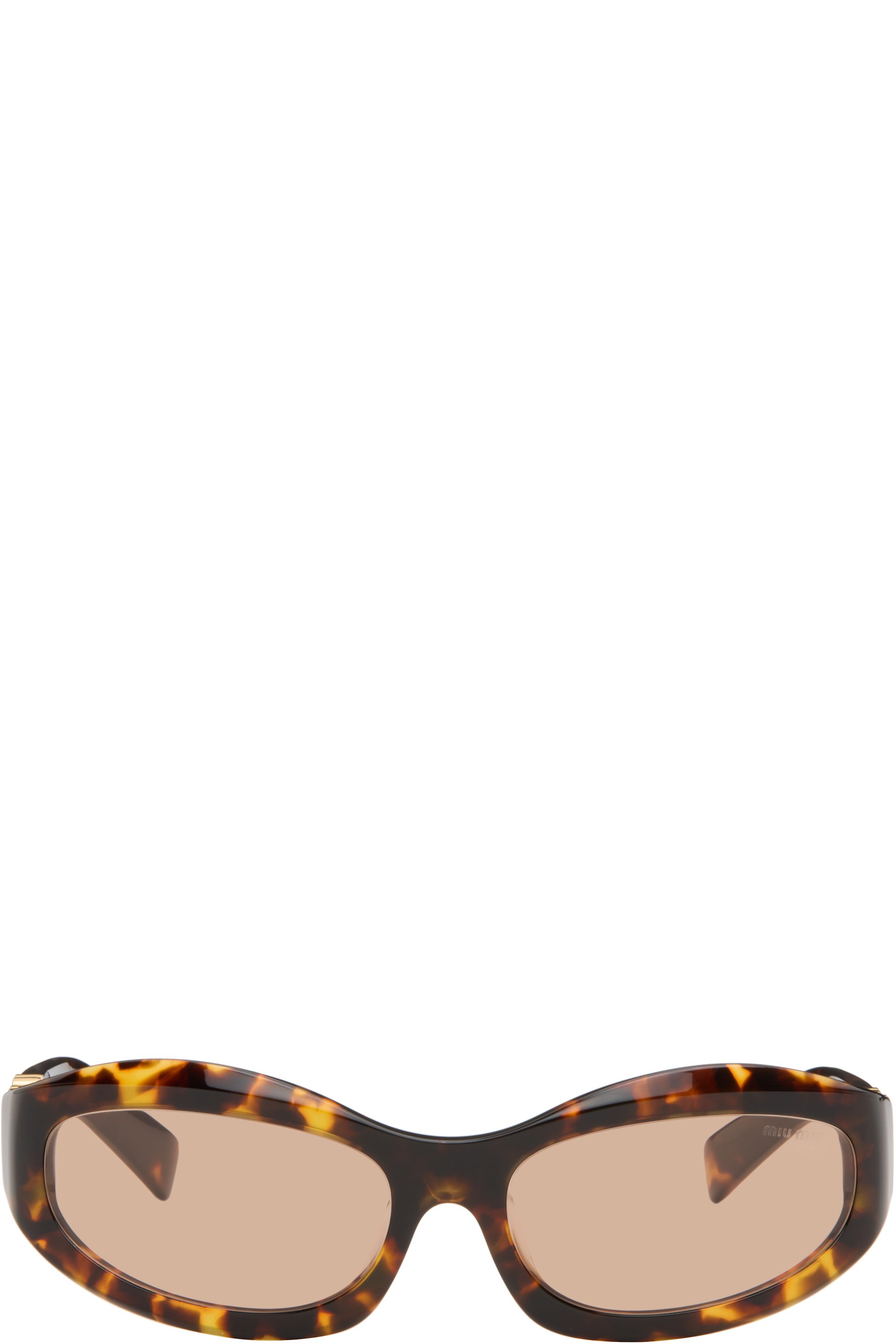 Miu Miu Eyewear - Lunettes de soleil de type visière bruns