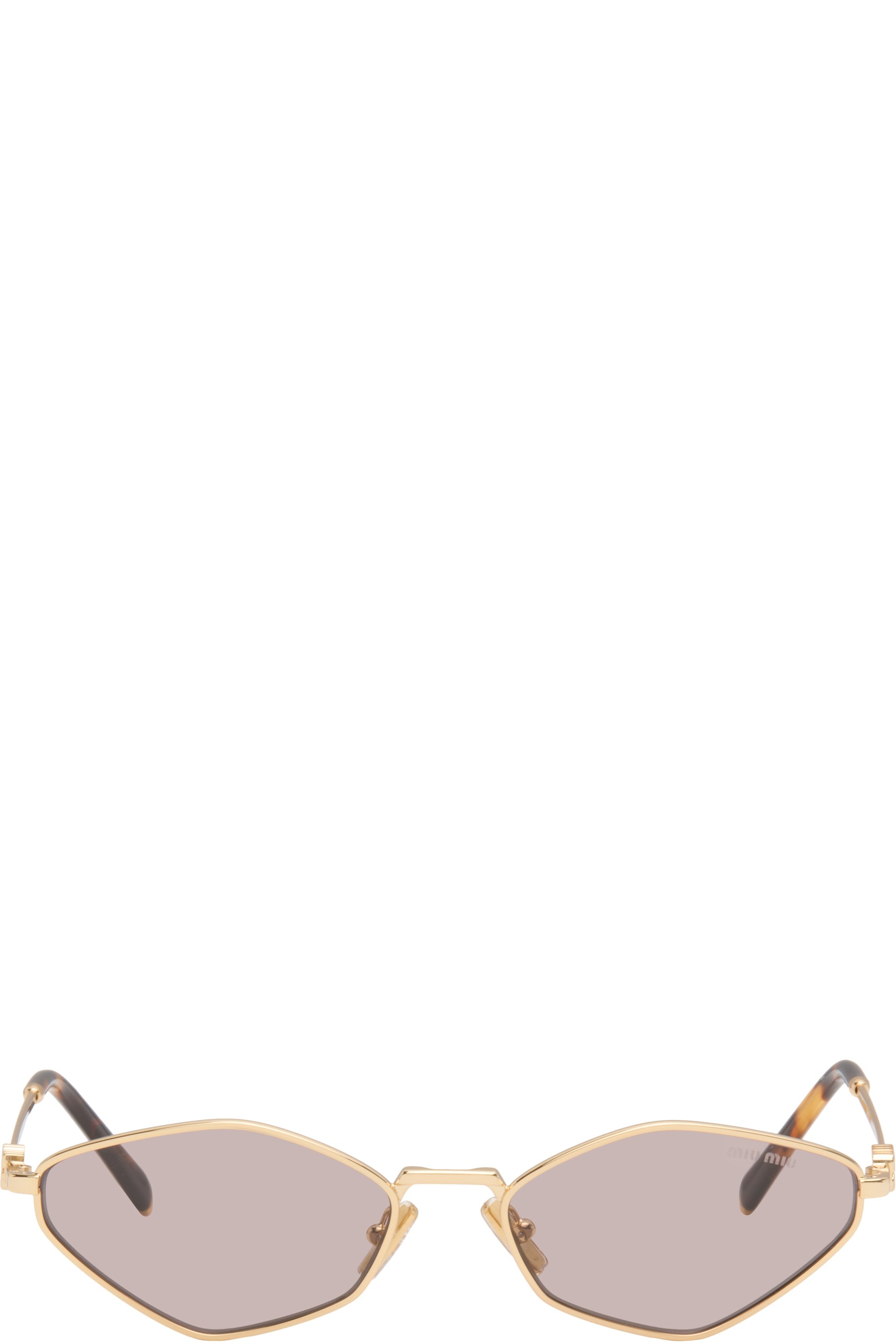 Miu Miu Eyewear - Lunettes de soleil dorées à logos