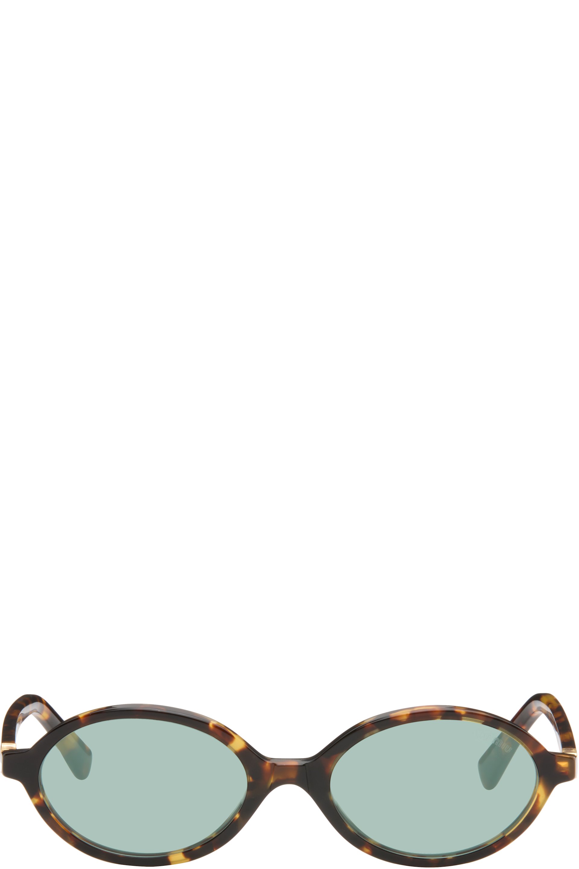Miu Miu Eyewear - Lunettes de soleil brunes à logos - Regard