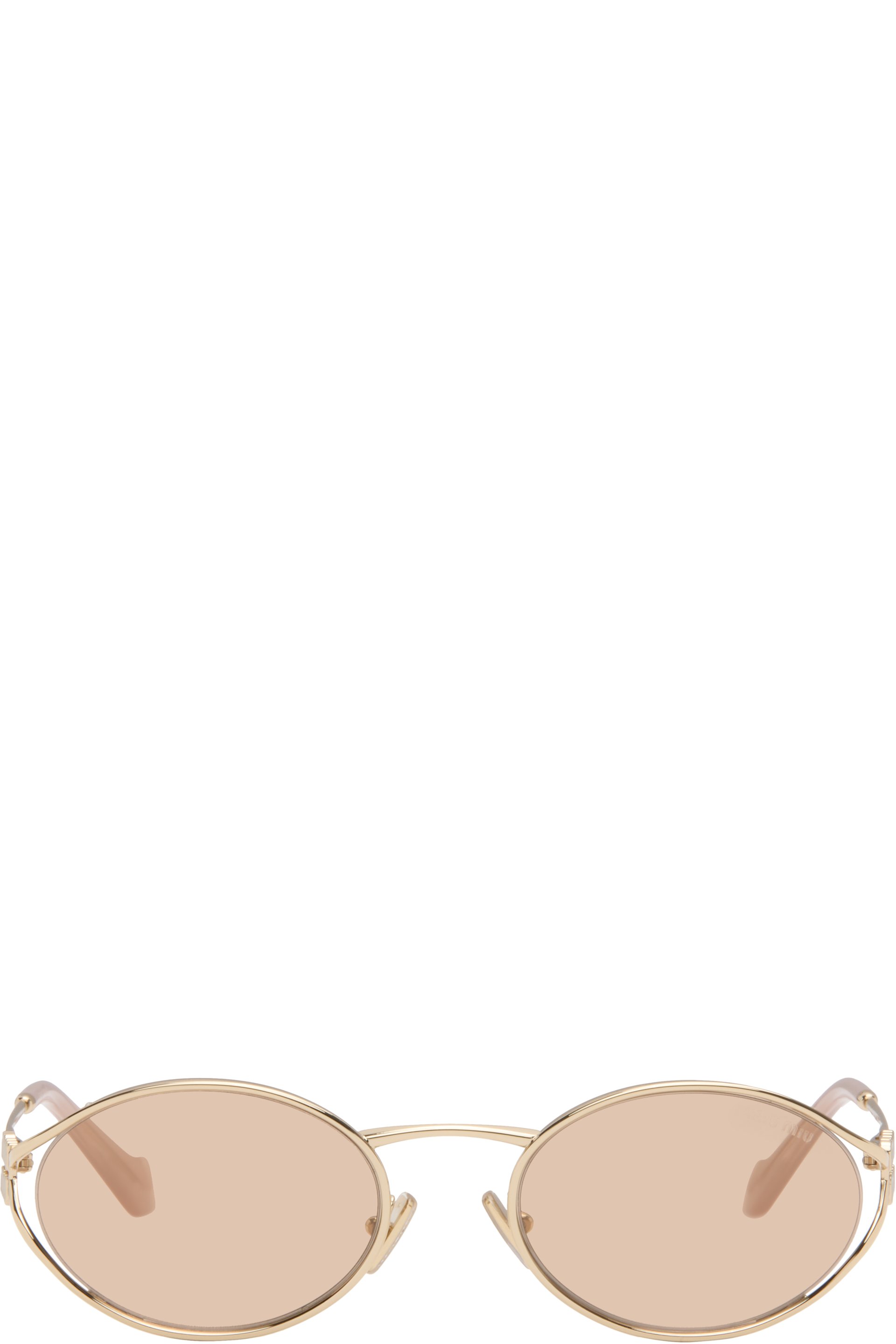 Miu Miu Eyewear - Lunettes de soleil dorées à logos