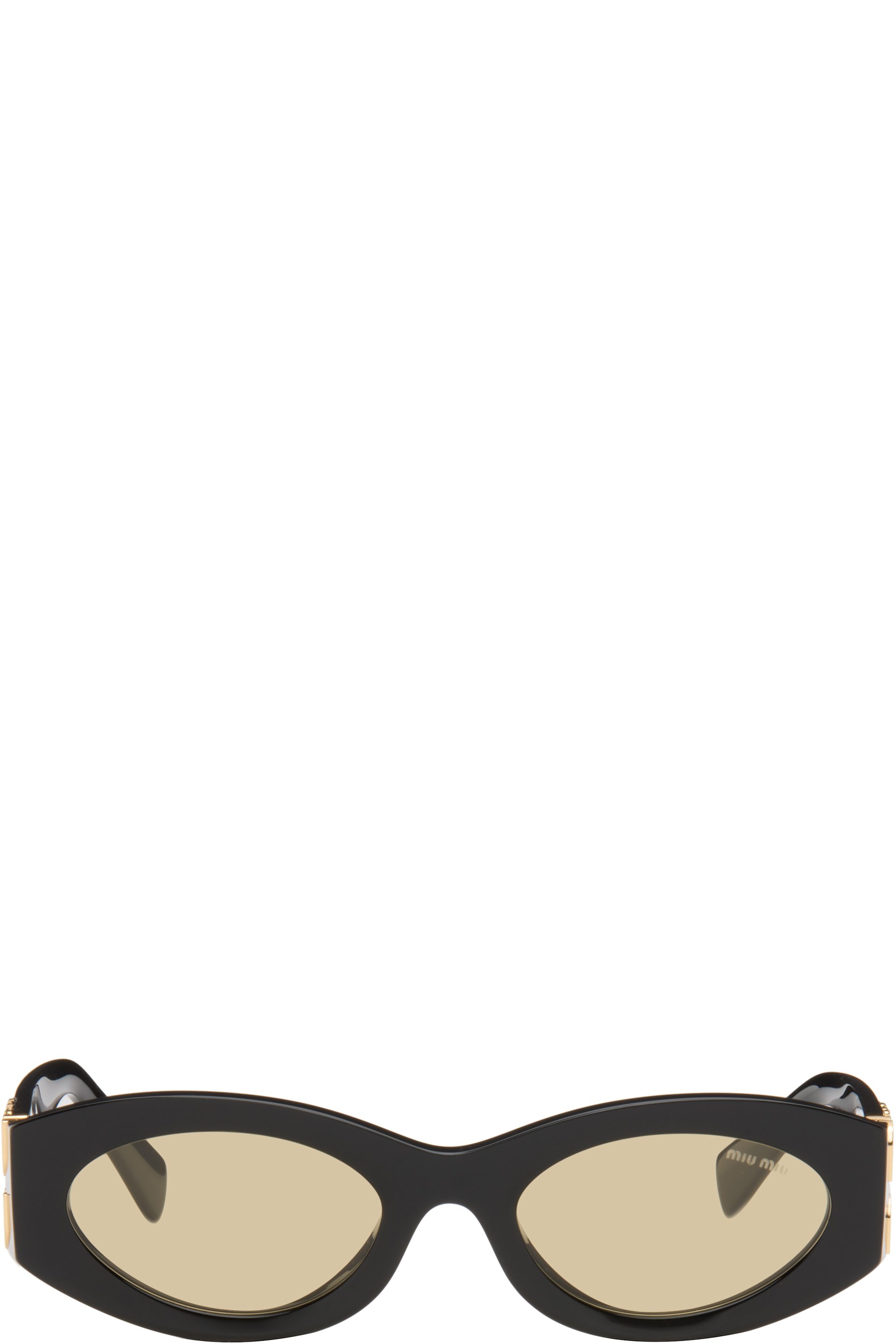 Miu Miu Eyewear - Lunettes de soleil ovales rétro noires