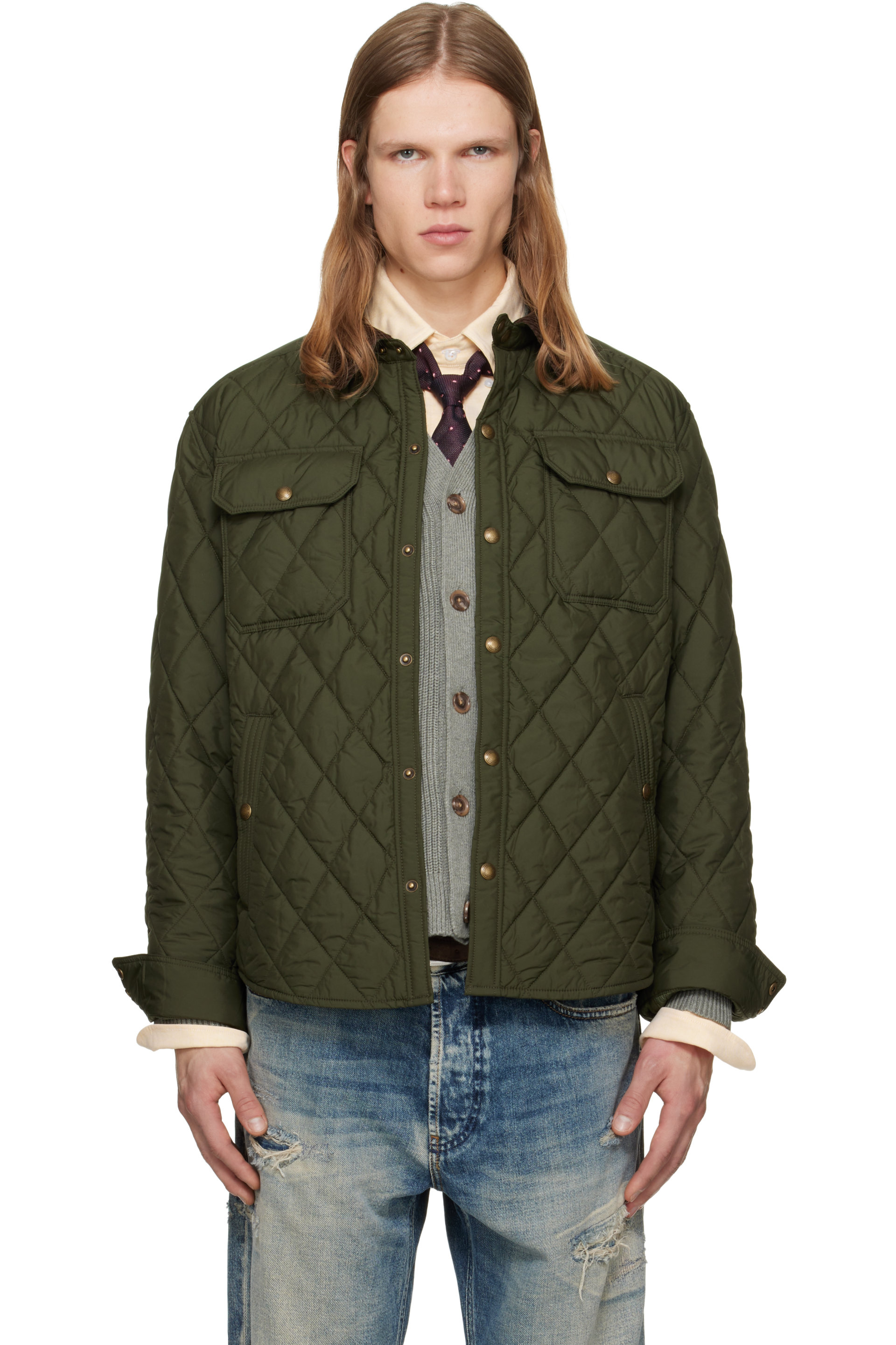 Polo Ralph Lauren - Khaki 'The Beaton' Quilted Shacket Jacket