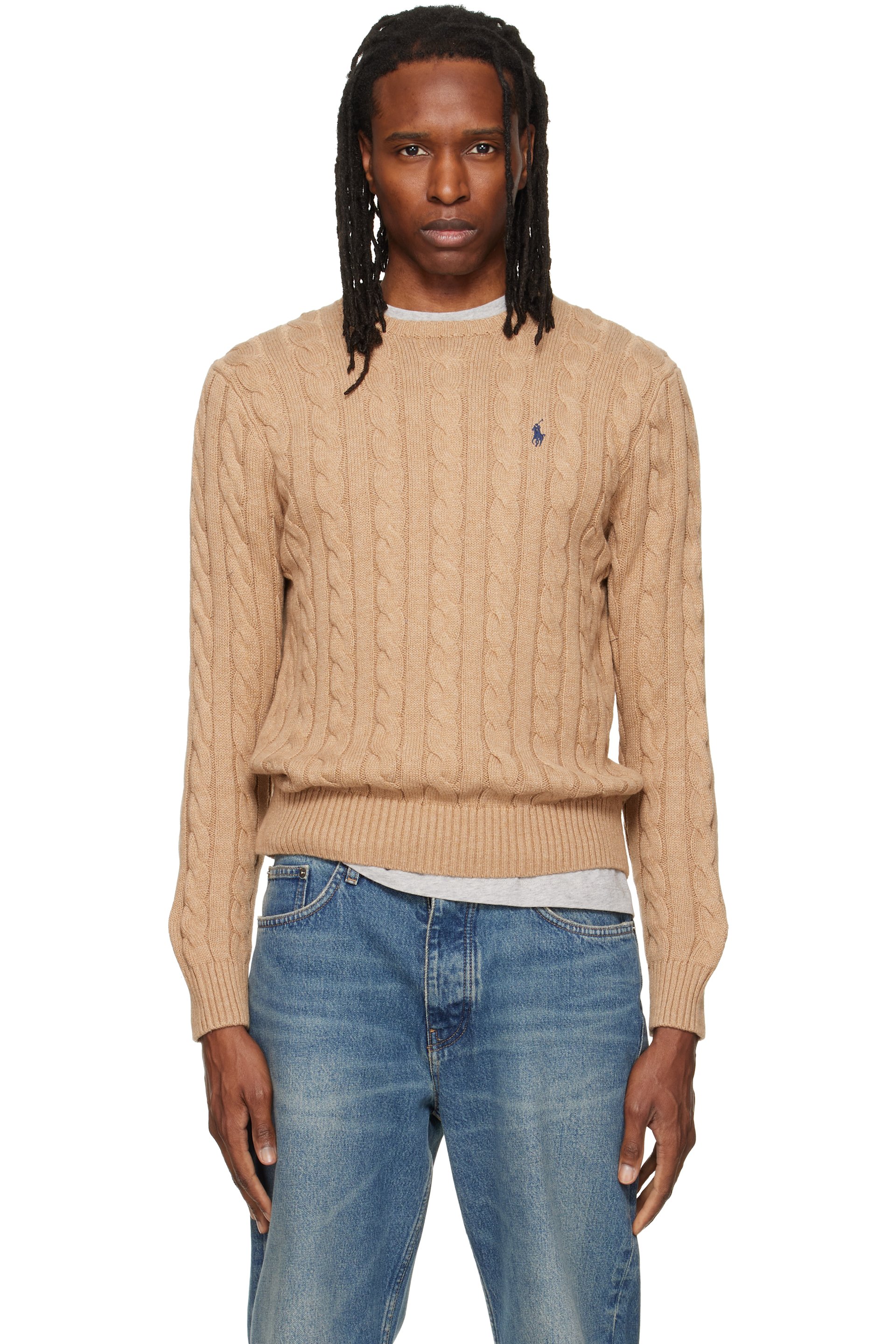 Polo Ralph Lauren - Beige Cable-Knit Cotton Sweater