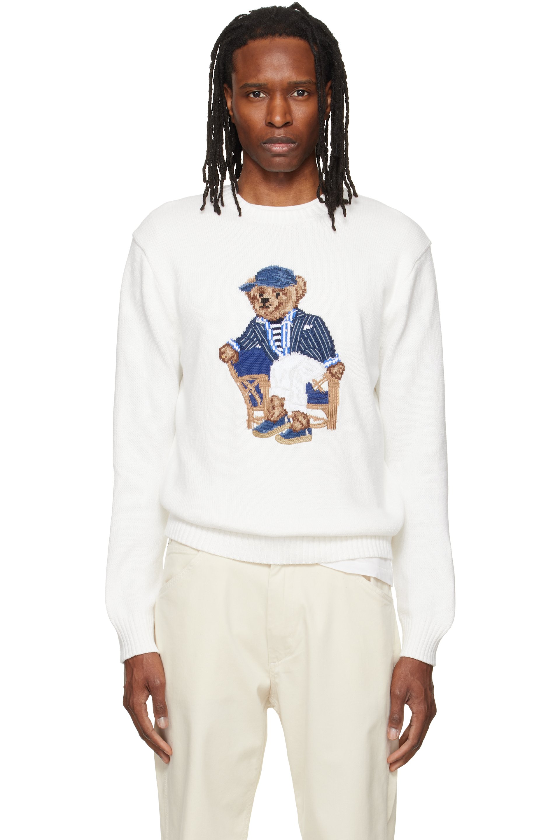 Polo Ralph Lauren - White Polo Bear Cotton Sweater